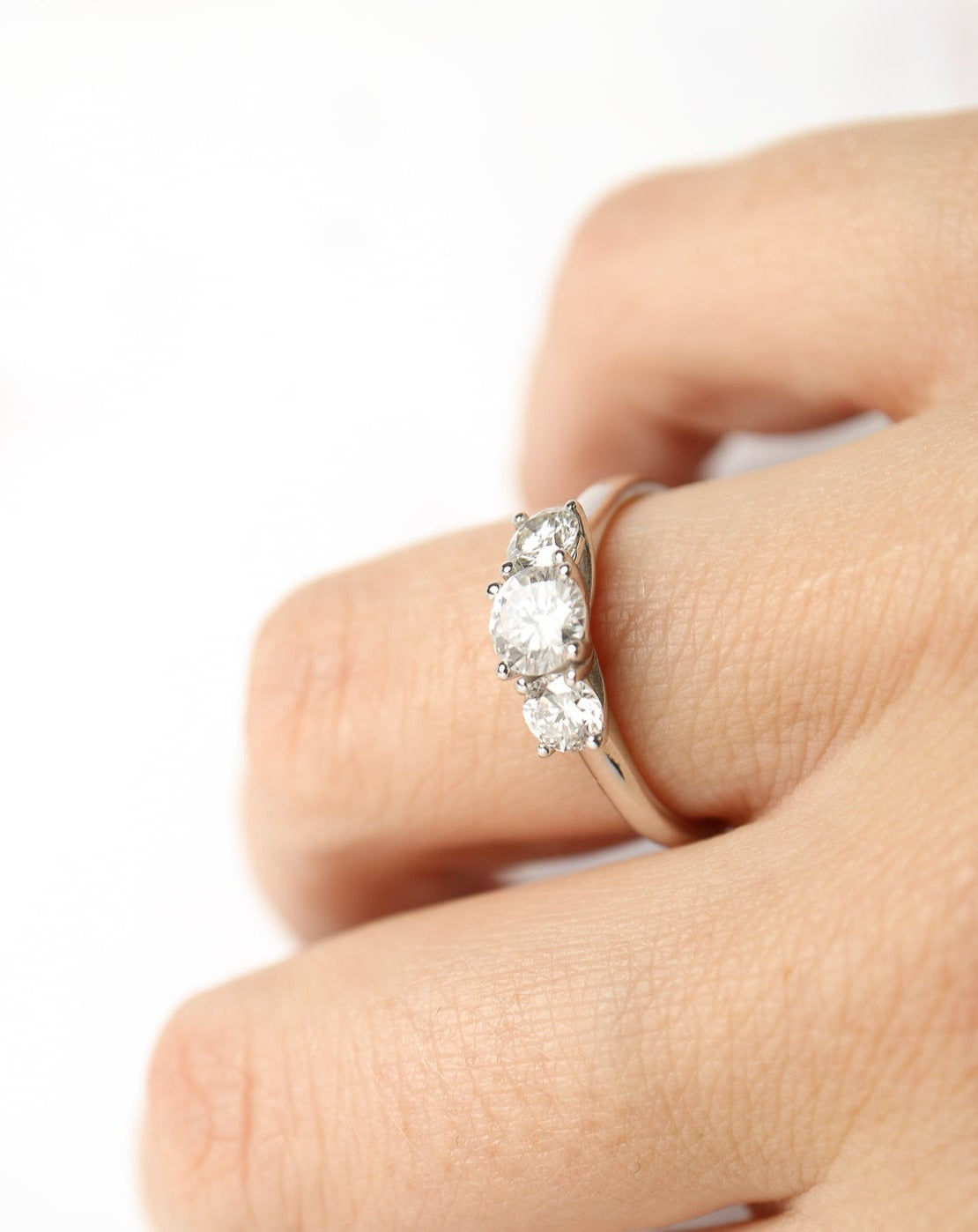 9kt white gold and lab diamond trilogy ring from Collective & Co. jewellery store