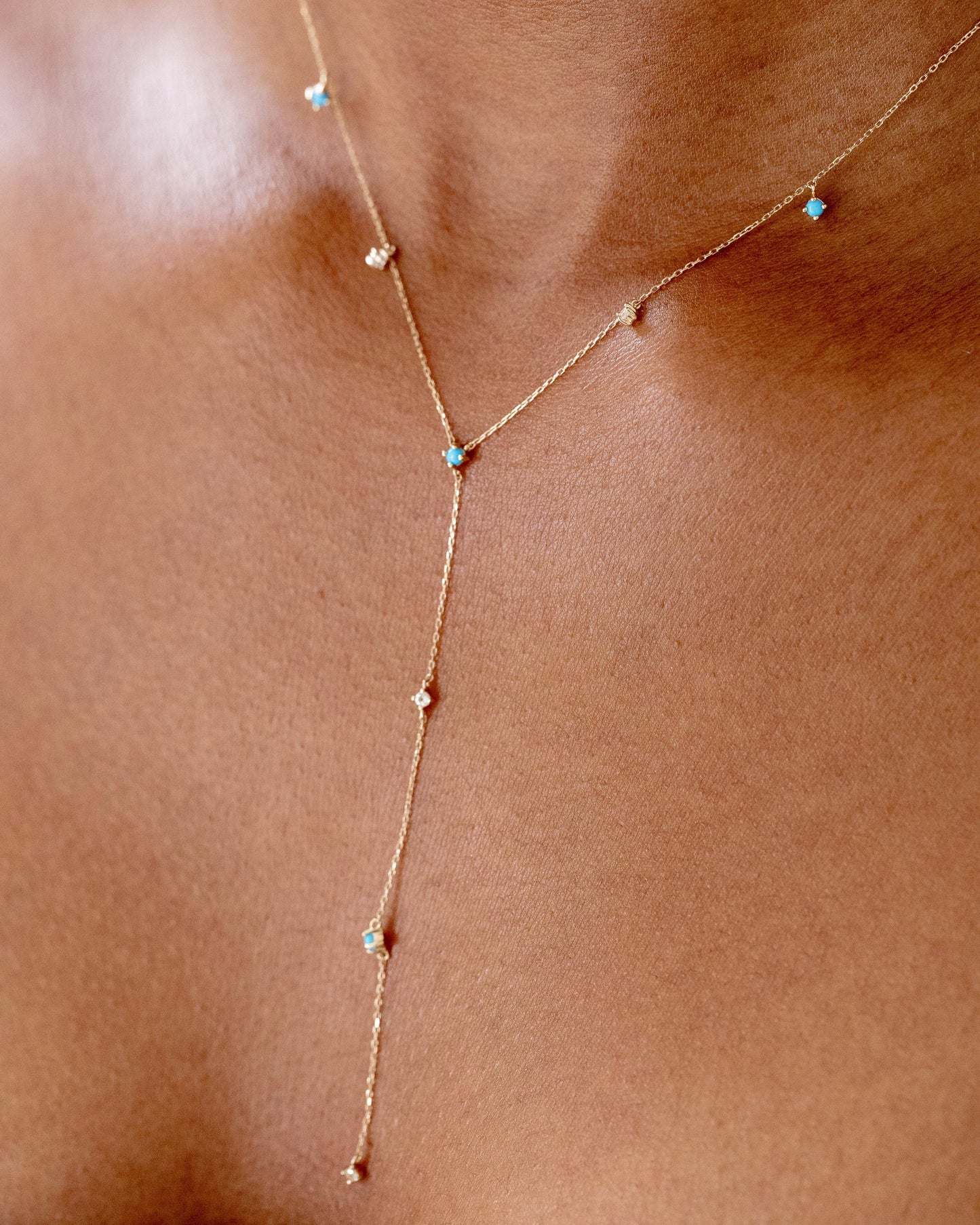 LaKaiser gold turquoise lariat necklace