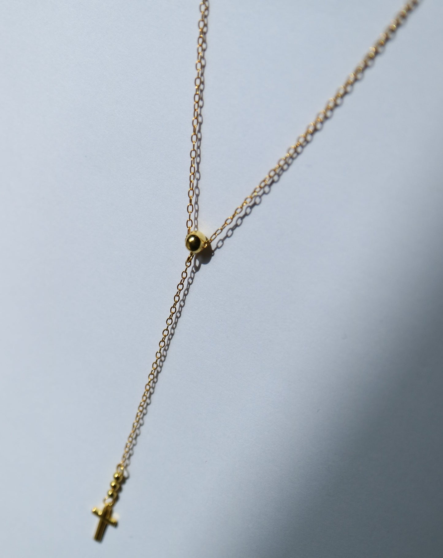 Crucifix Lariat Pendant in gold vermeil