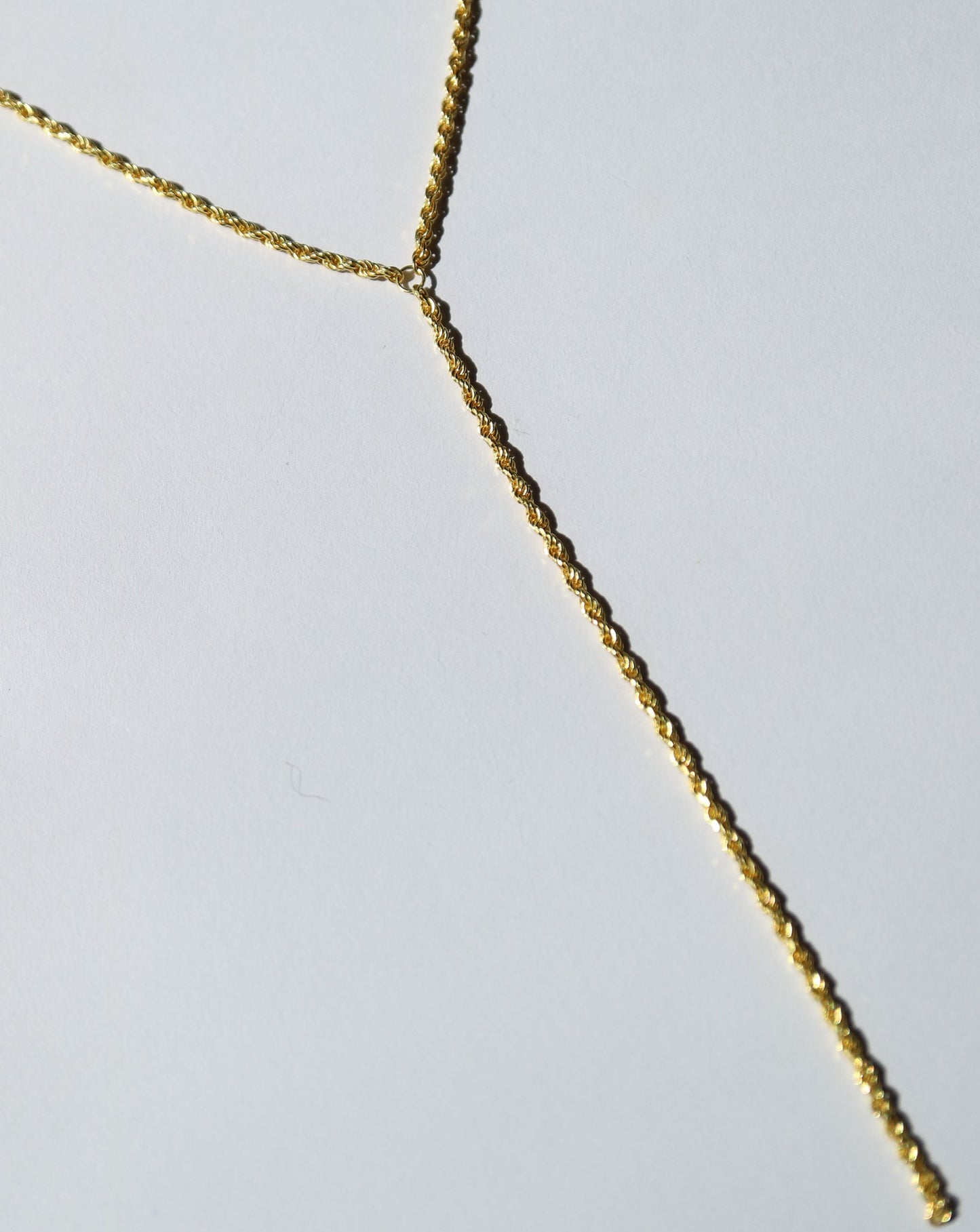 Gold Rope Lariat Necklace