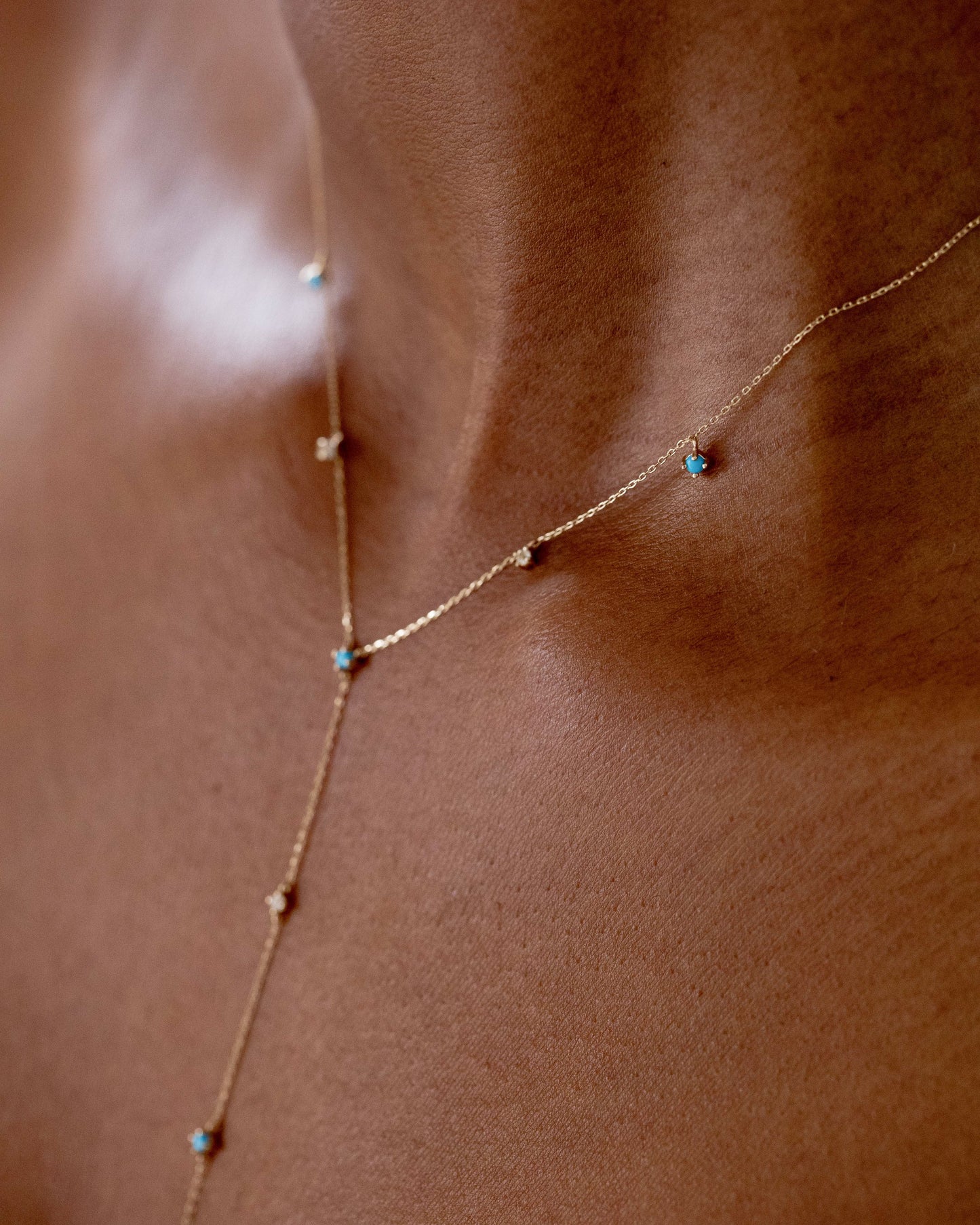 LaKaiser gold turquoise lariat necklace