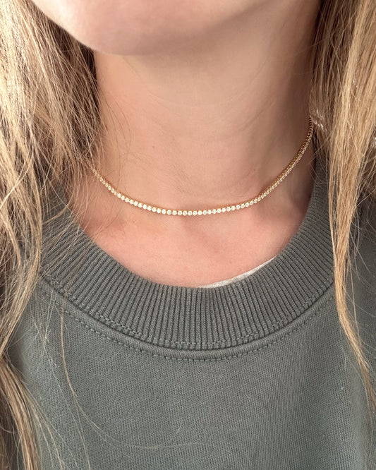 Luna Tennis Choker | S925 Sterling Silver Moissanite Necklace