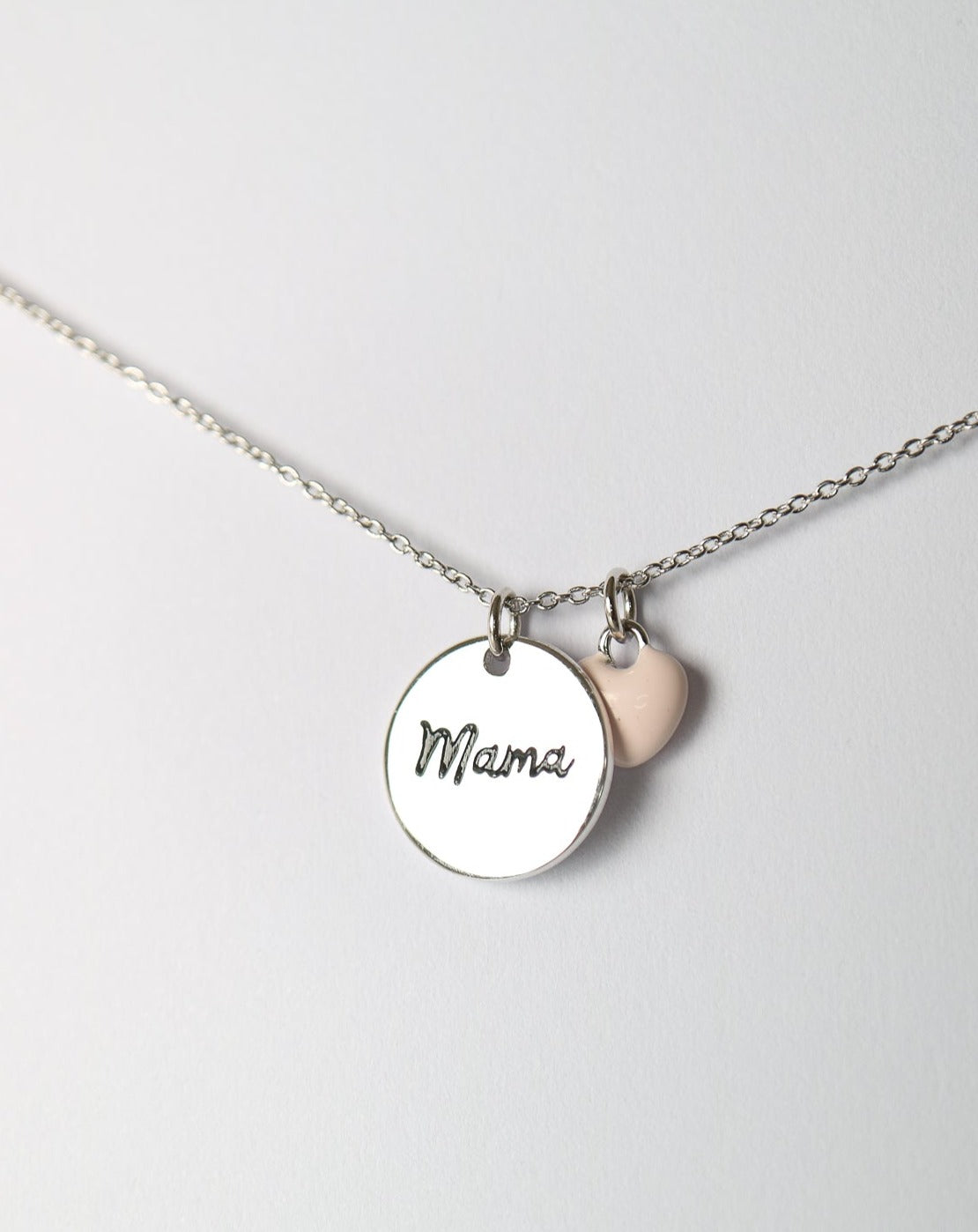 Silver Mama Heart Love Necklace