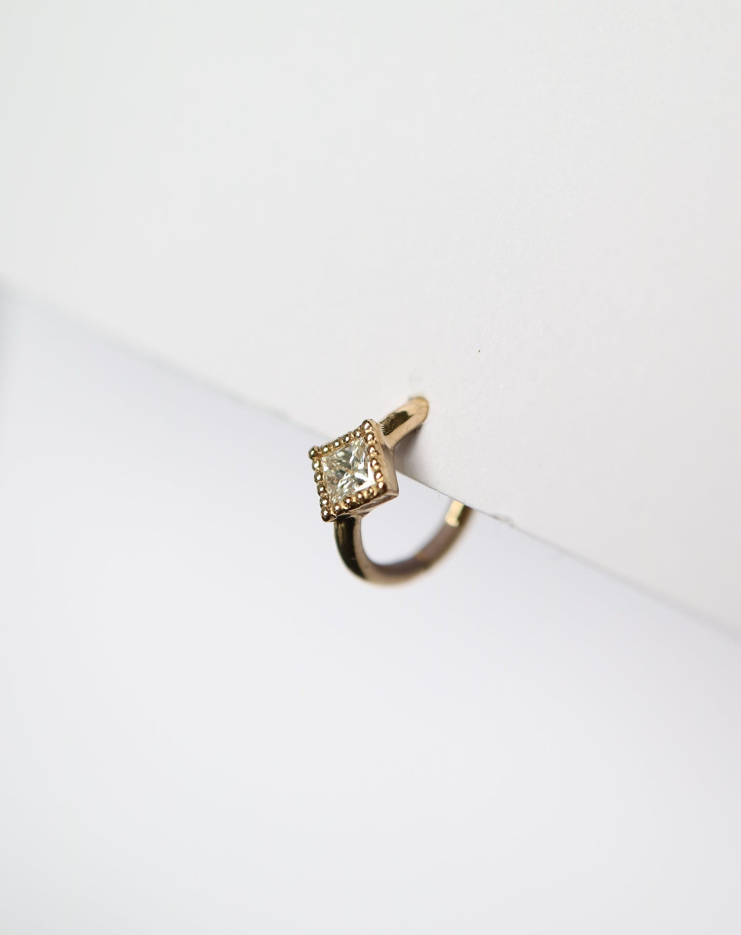 Princess cut diamond huggie earring