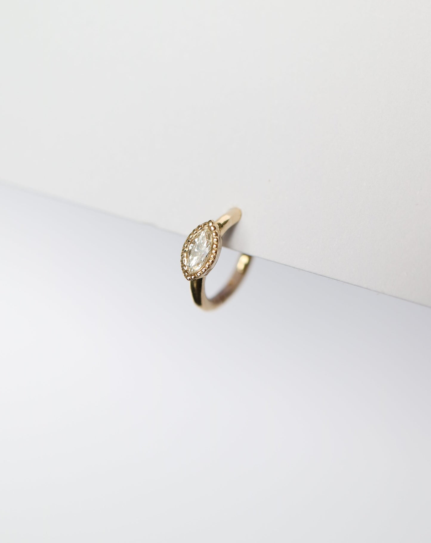 14kt Marquise Diamond Clicker Earring