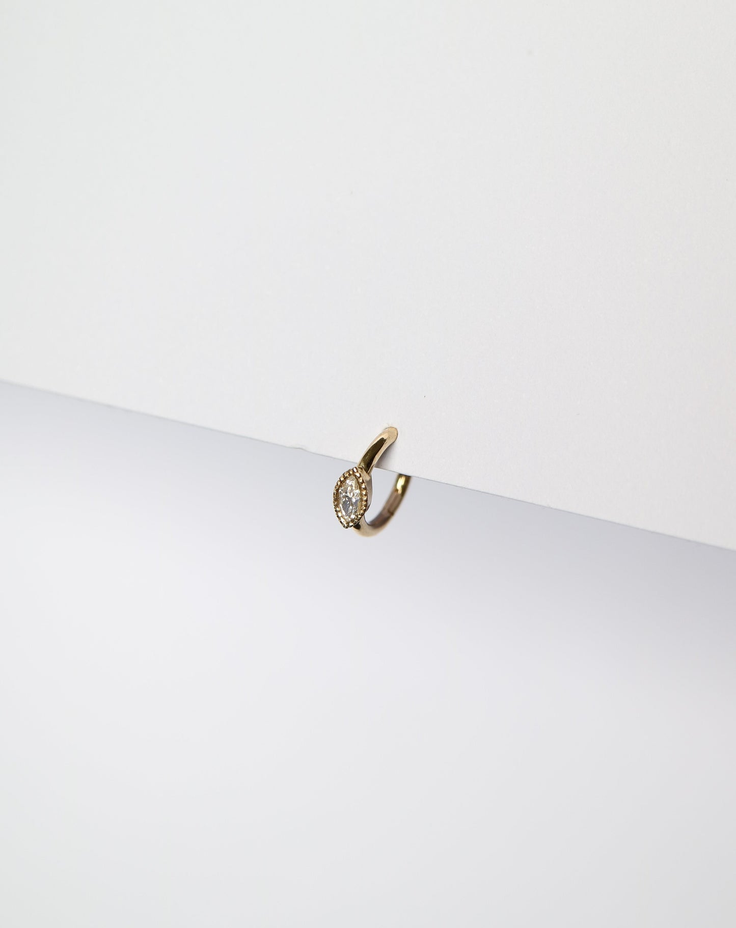 14kt Marquise Diamond Clicker Earring