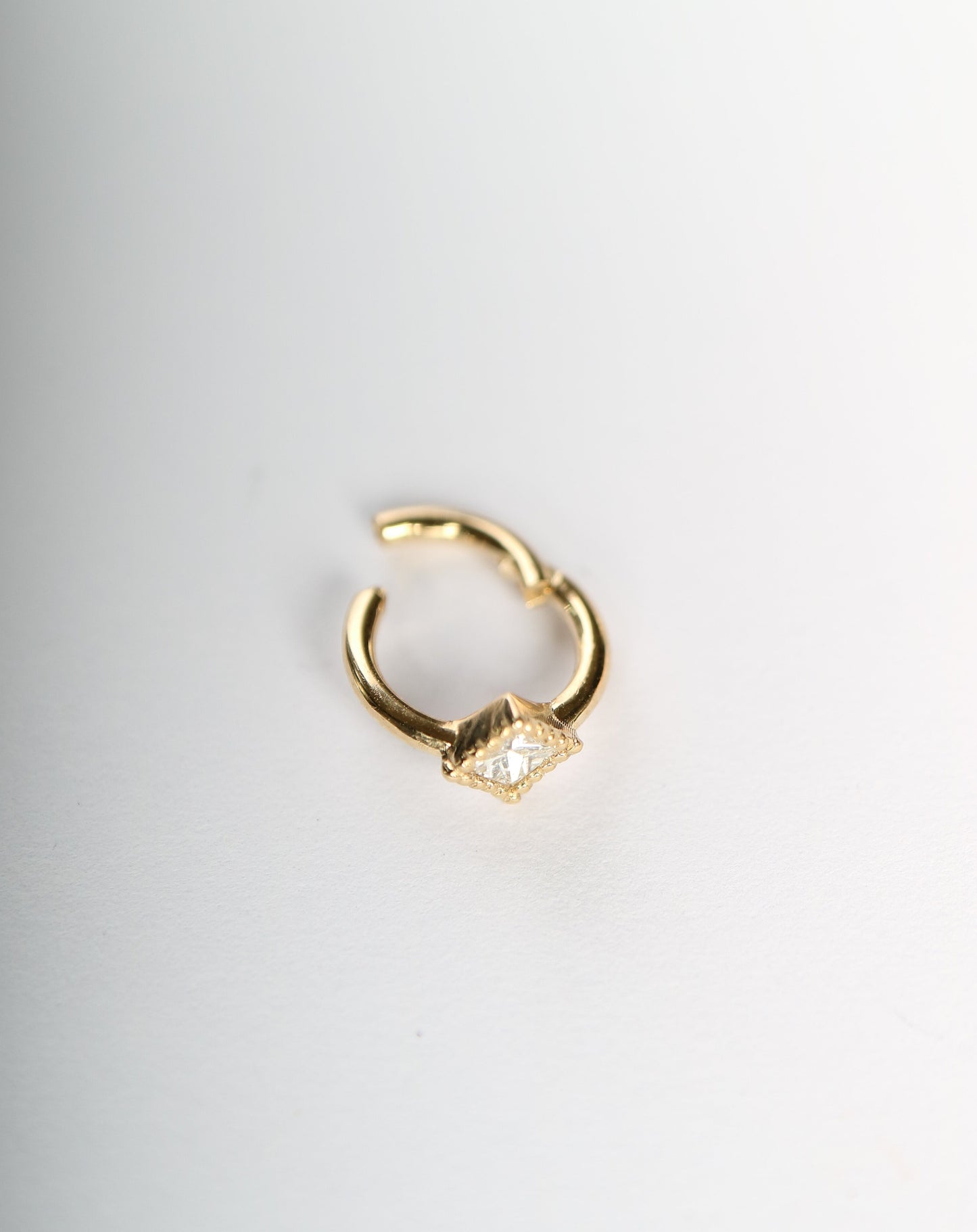 Princess cut diamond huggie earring