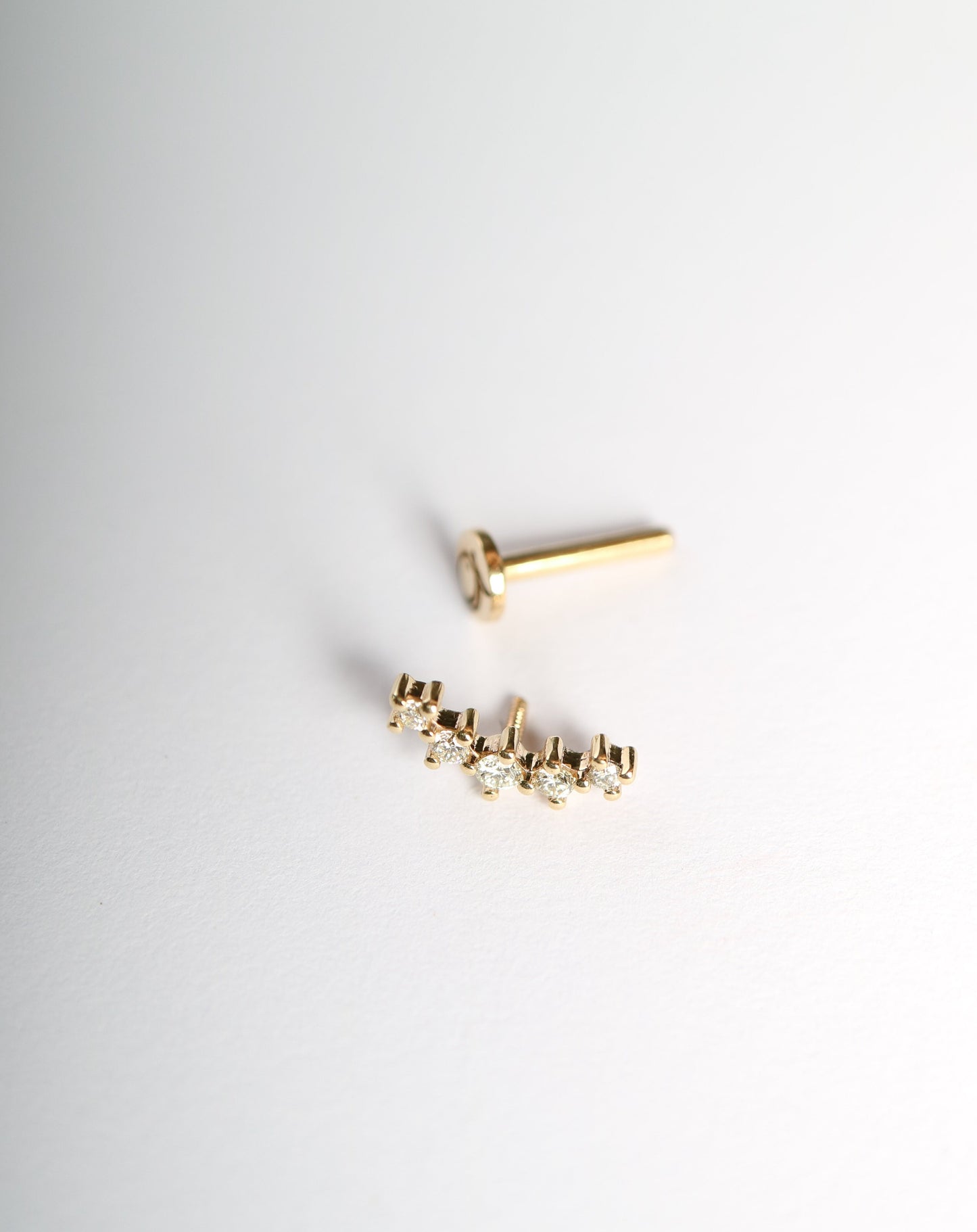14kt gold Diamond Cluster helix piercing flat back earring