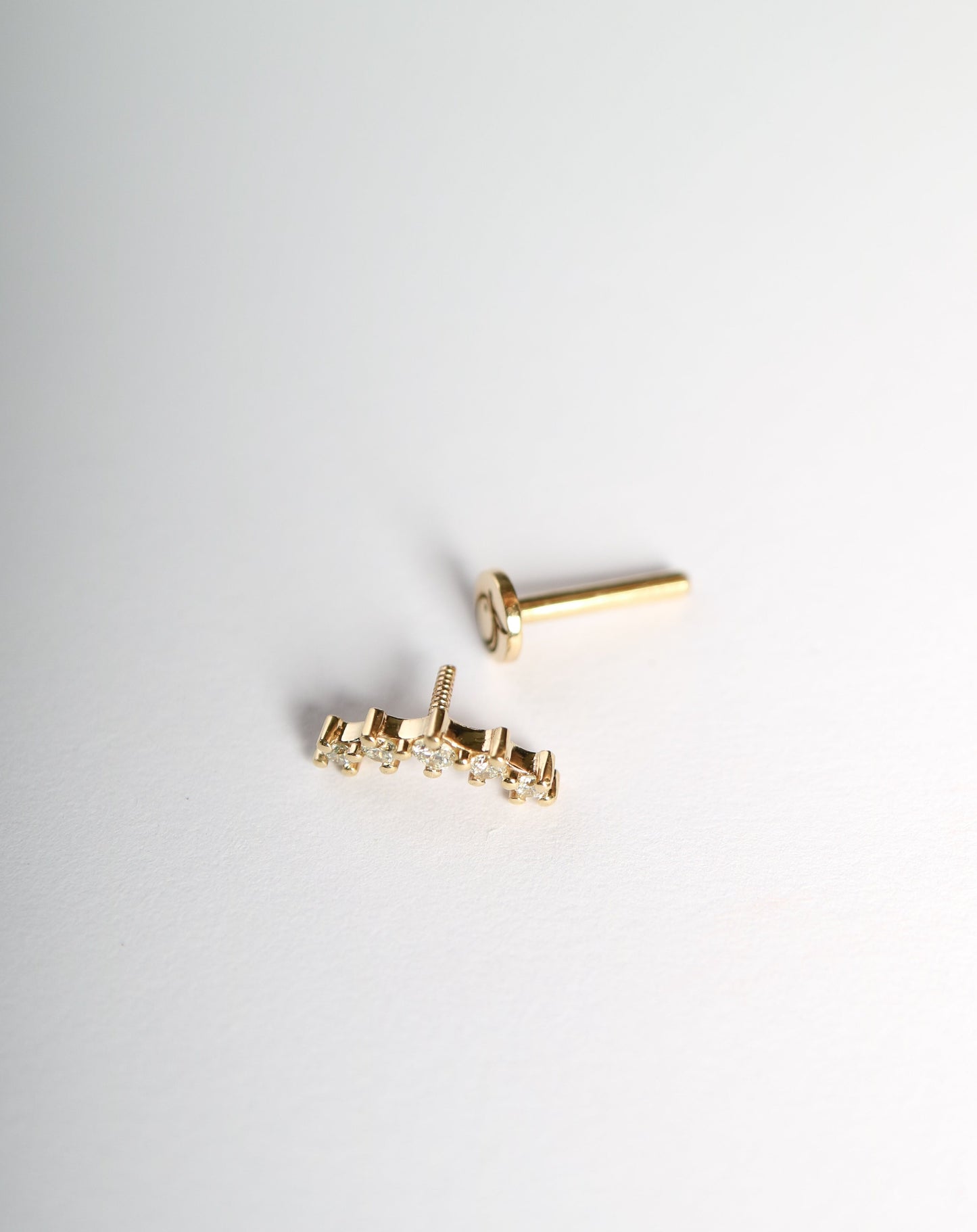 14kt gold Diamond Cluster helix piercing flat back earring