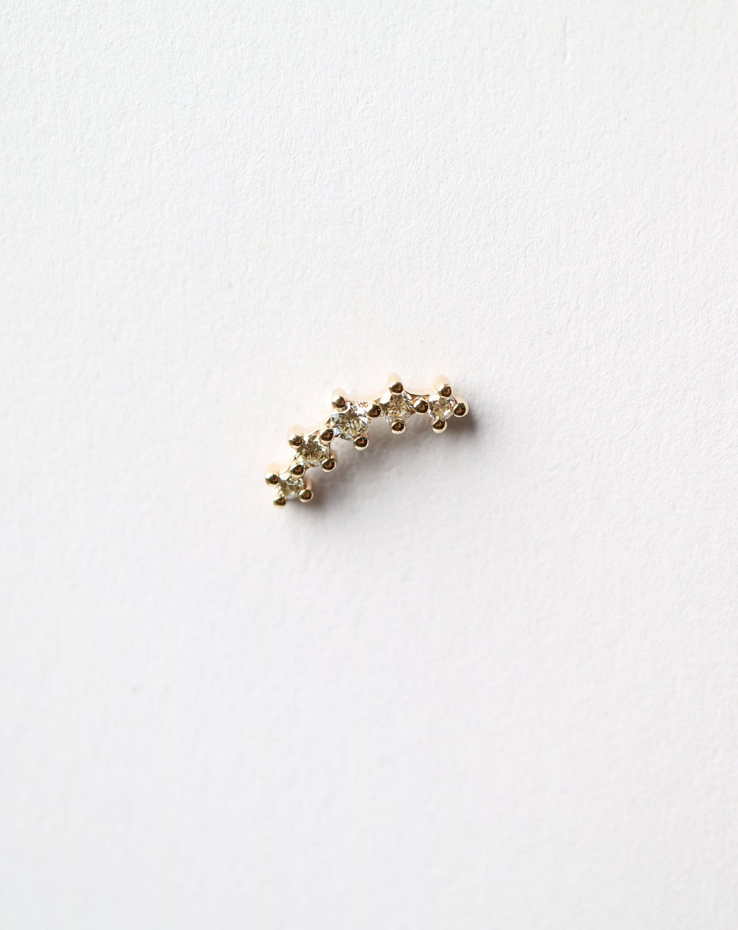 14kt gold Diamond Cluster helix piercing flat back earring
