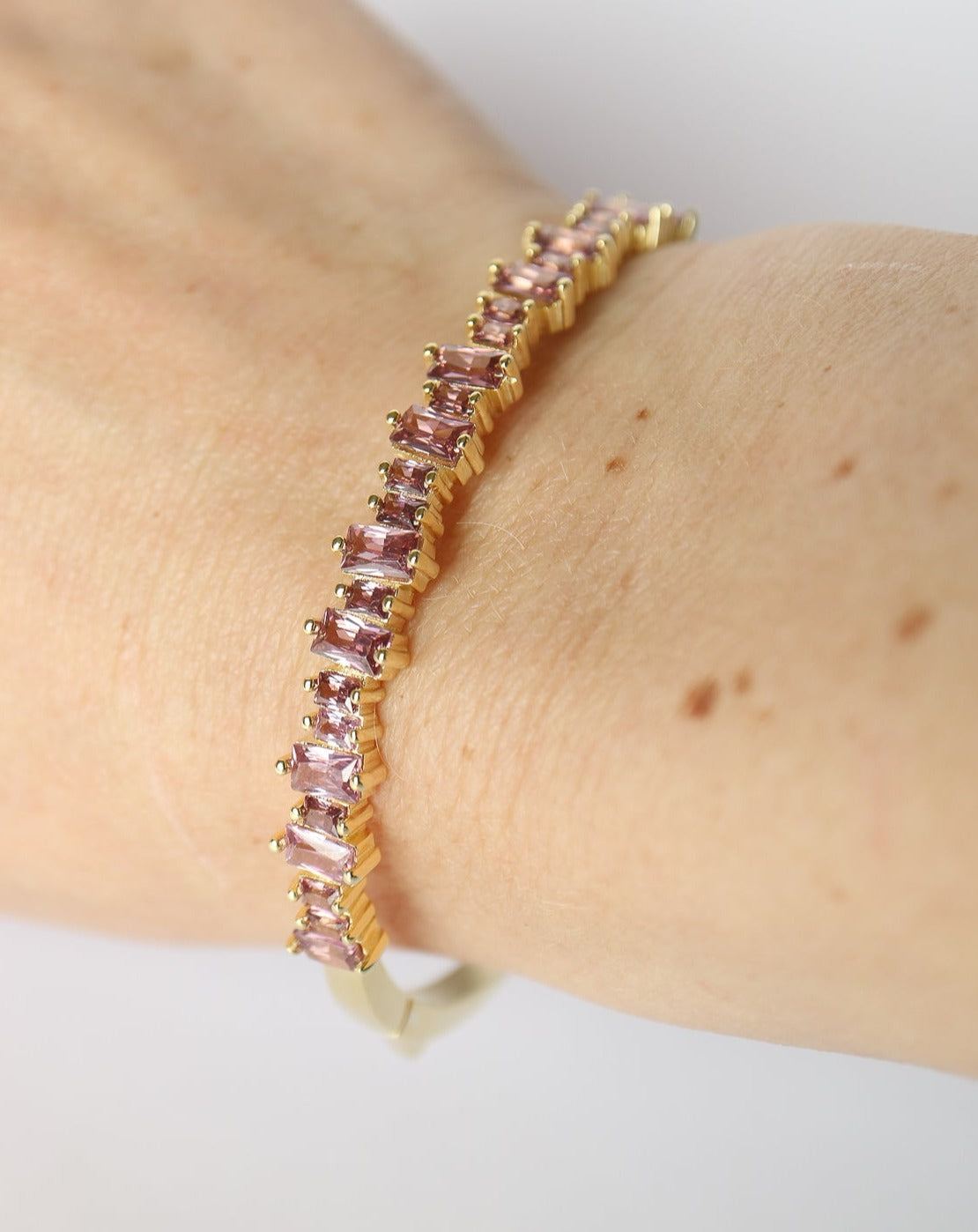 Rose quartz gold cuff bangle from Collective & Co Jewellery Store South Africa