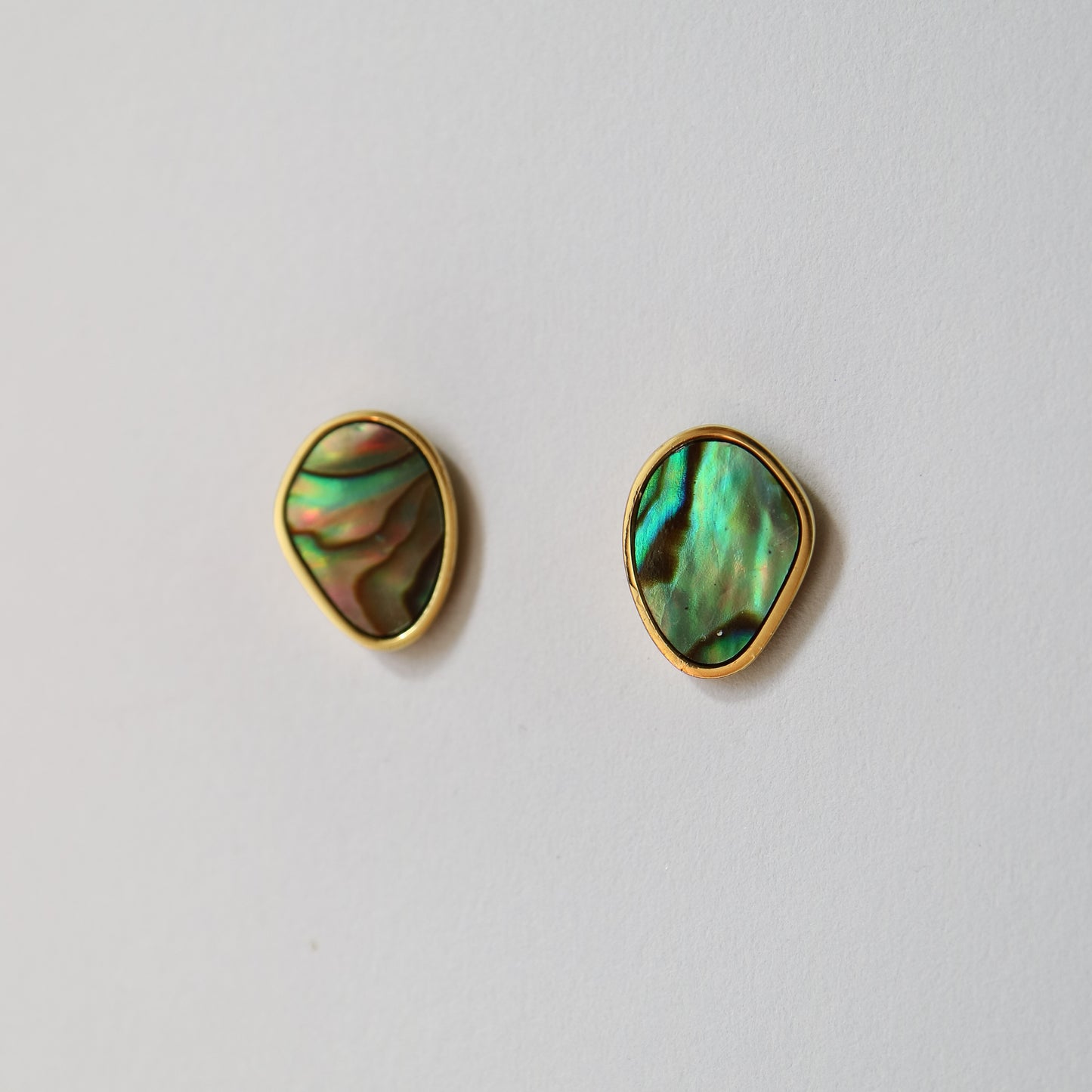 Sea Breeze Stud Earrings with abalone shell inlay