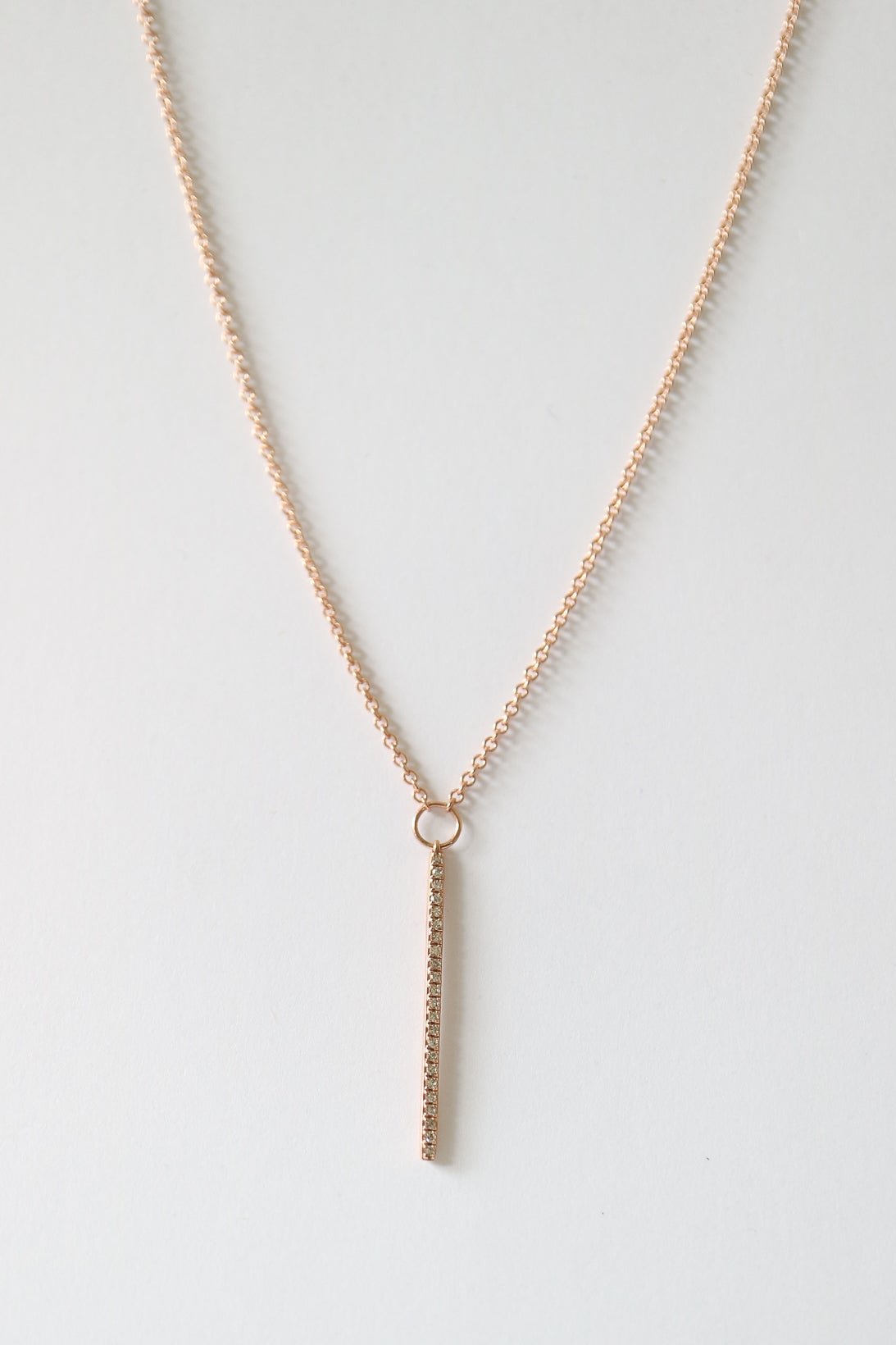 9ct rose gold diamond bar necklace from Collective & Co jewellery