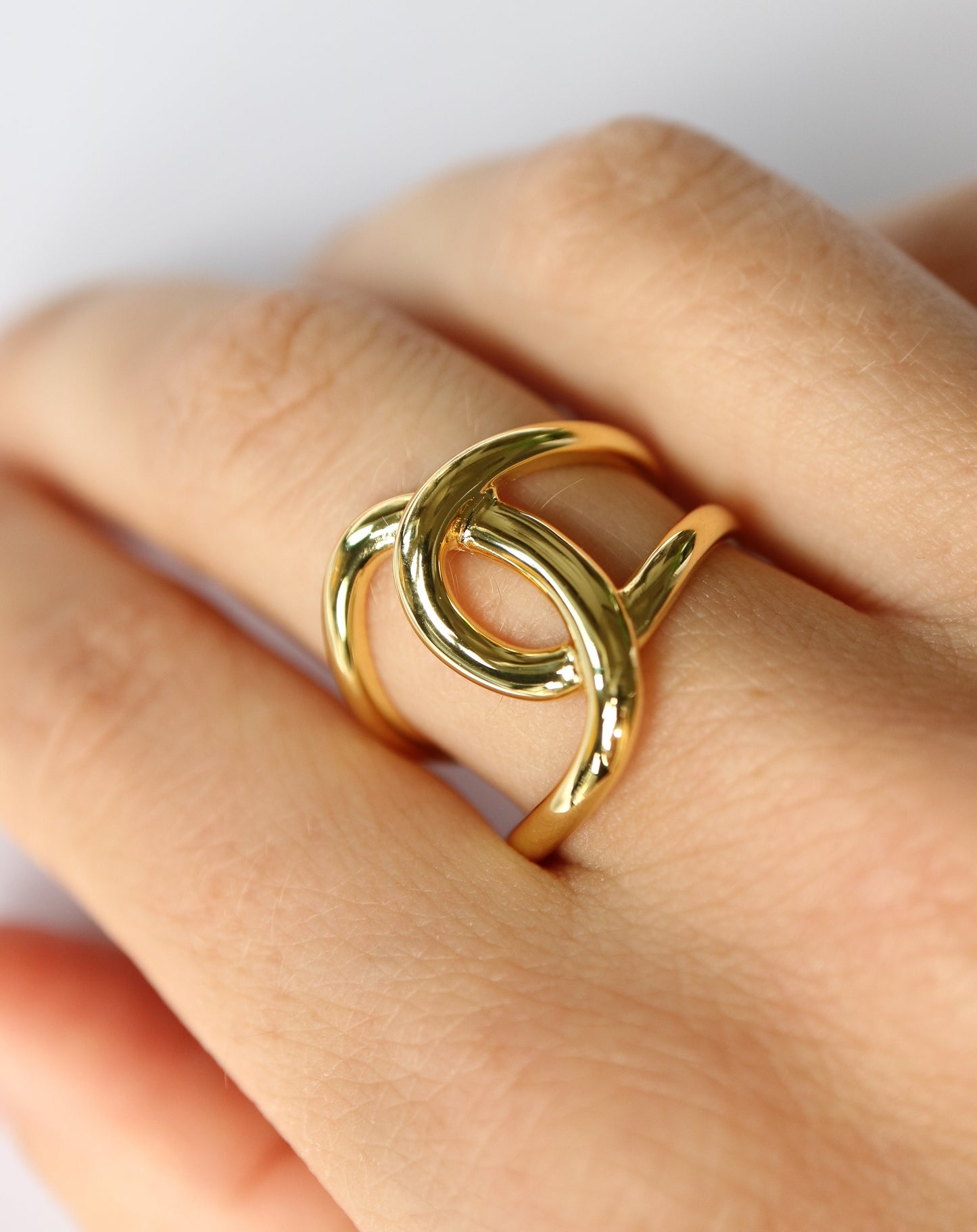 Gold Linked Up Ring by Kini Jewels