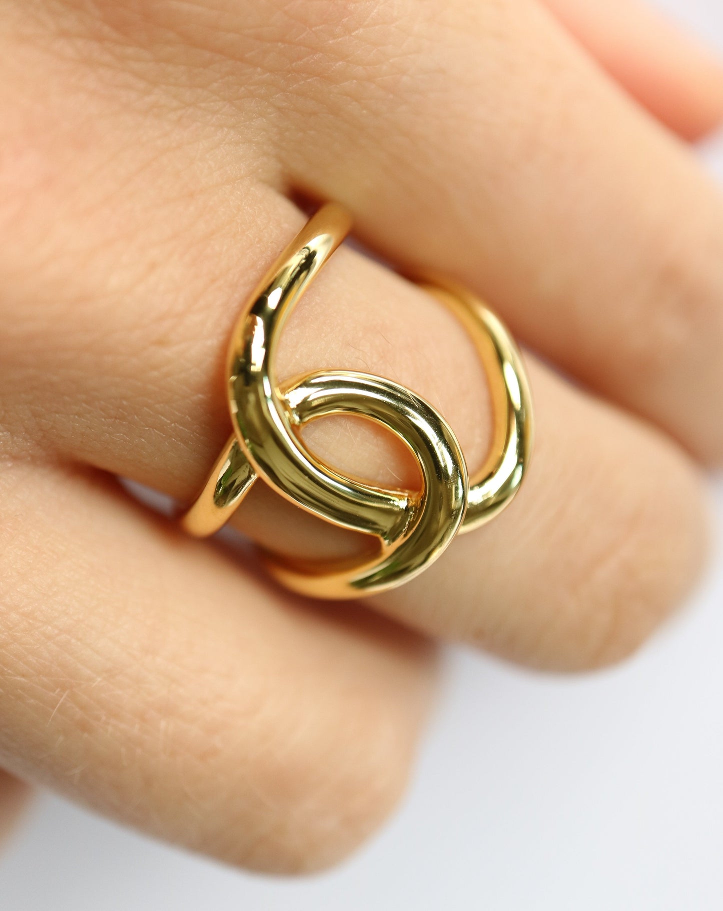 Gold Linked Up Ring by Kini Jewels