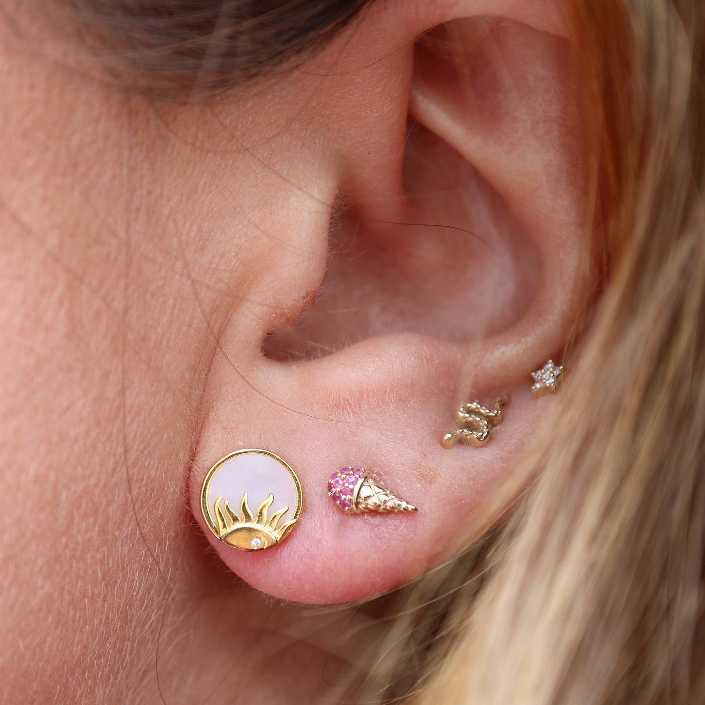 Mother of Pearl Sun & Moon Studs