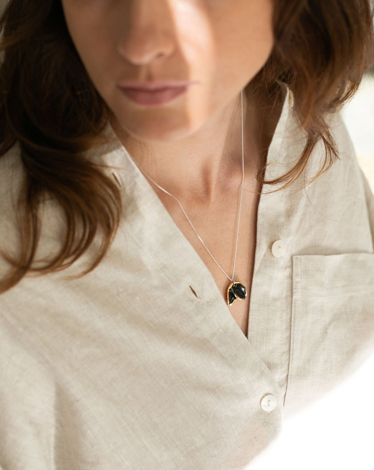 Wild Orchid Pendant in porcelain