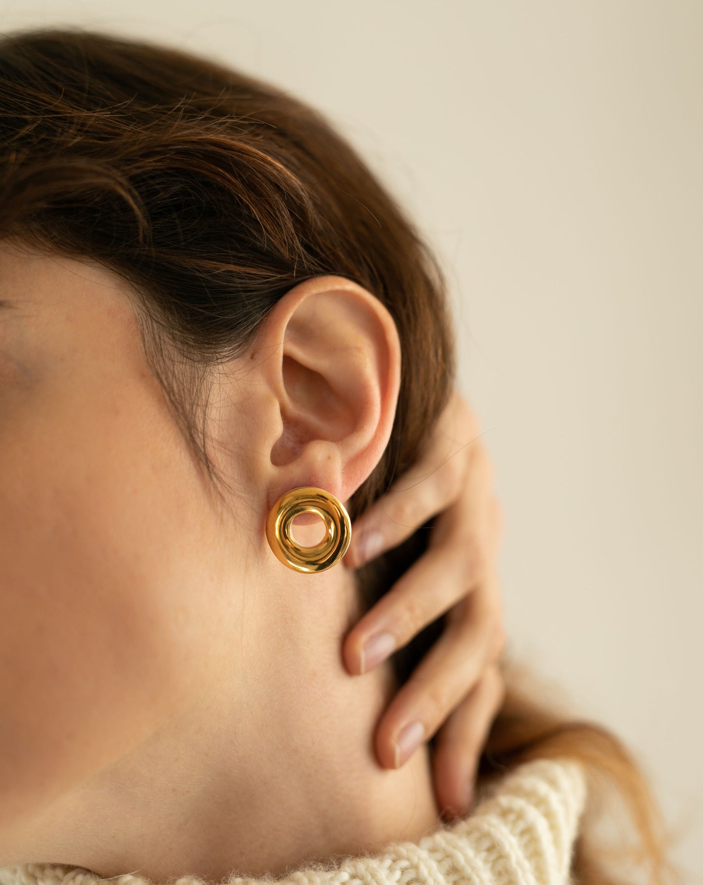 Golden Sun Earrings by Nina Bosch Porcelain jewellery