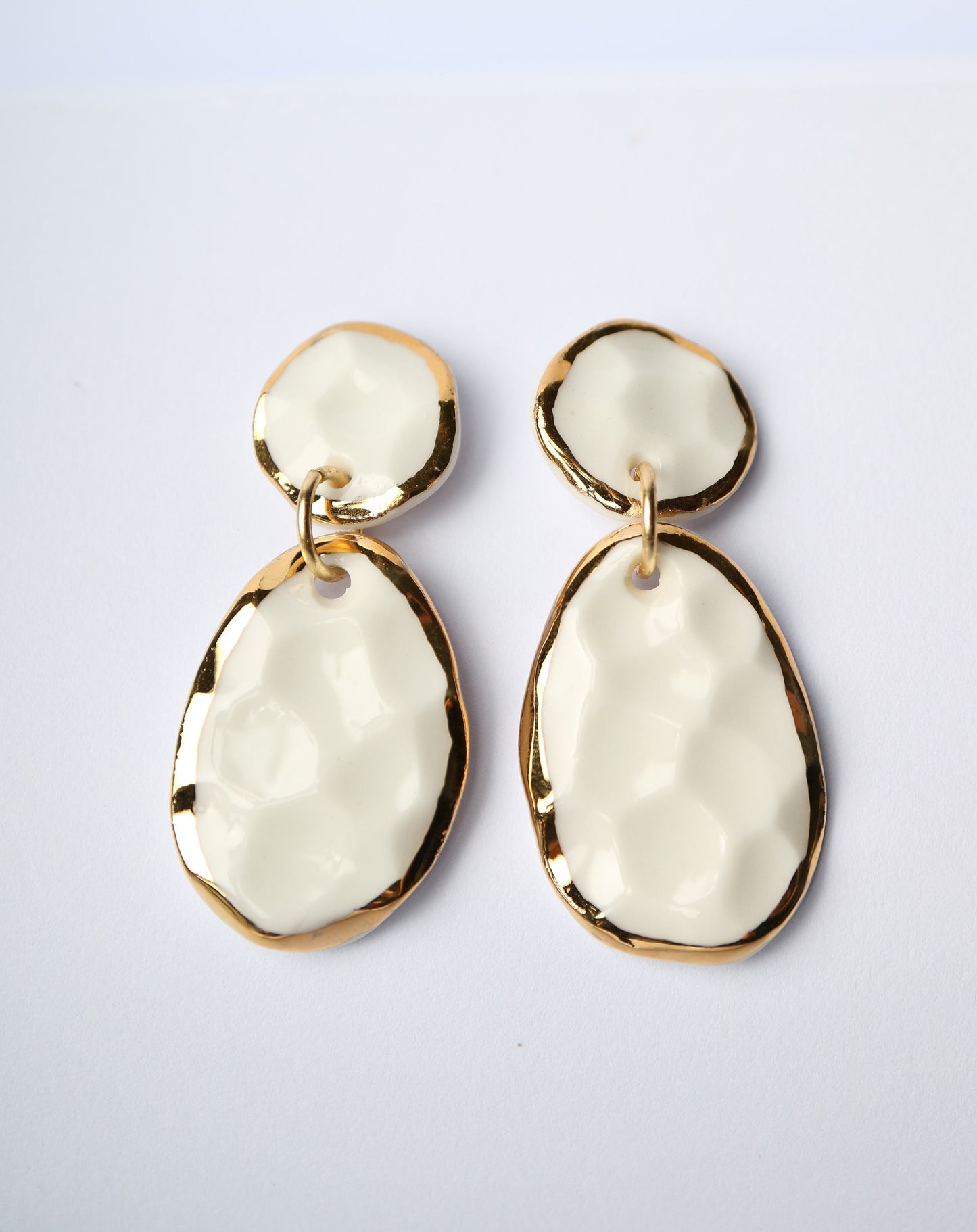 Nina Bosch Porcelain Dangling Teardrop Earrings