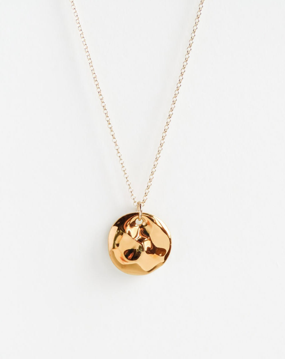Hammered Porcelain Necklace in gold