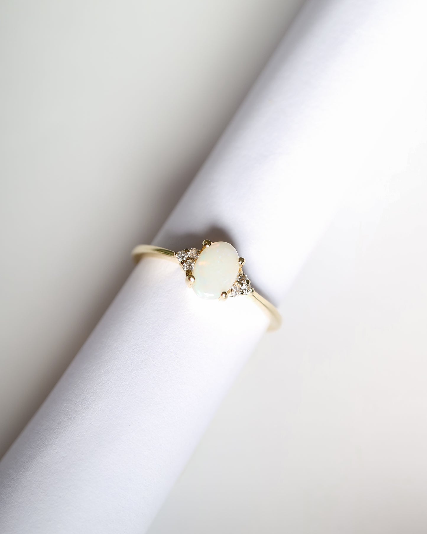 9kt Gold Opal and Diamond Sophie Ring