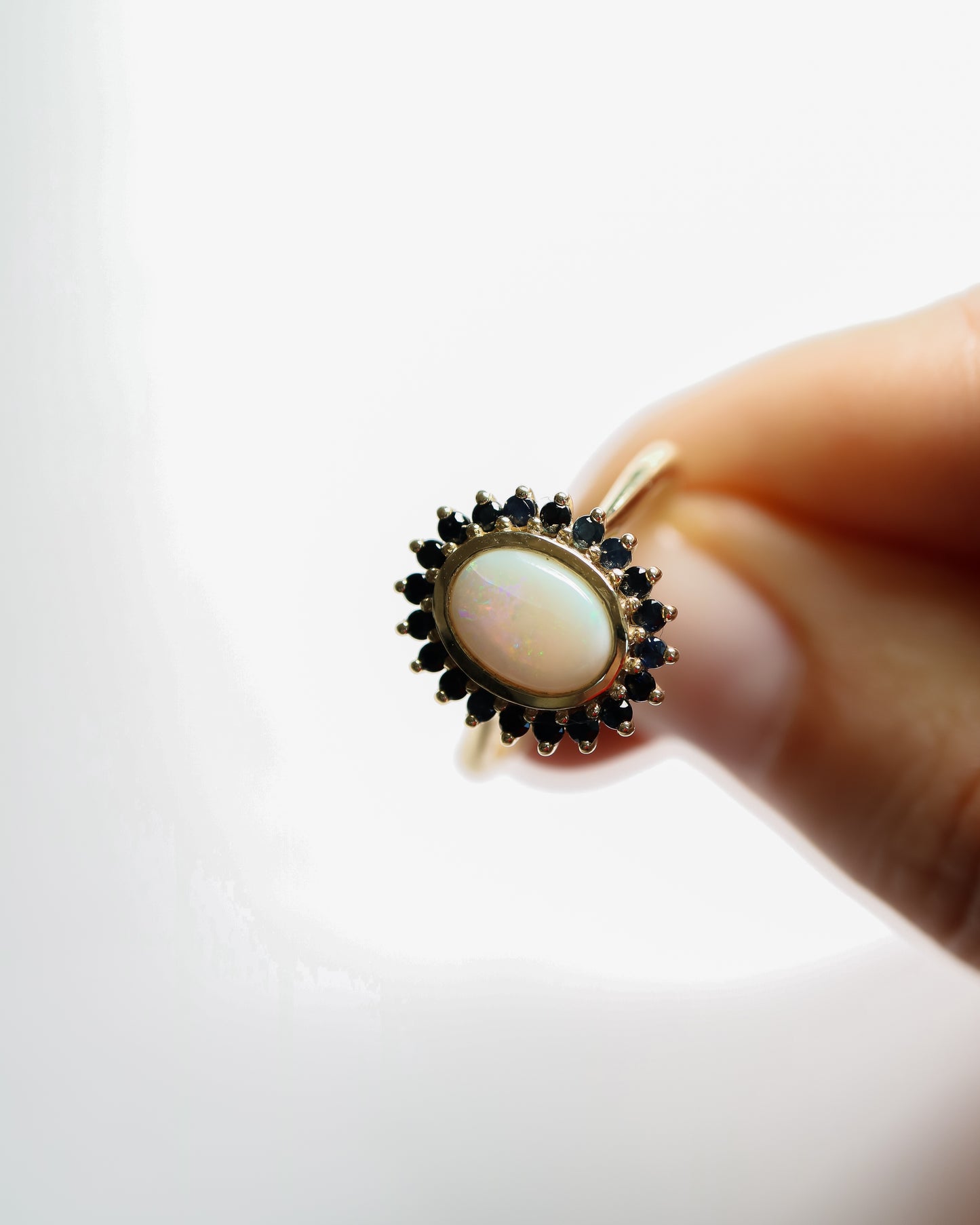 9kt Gold Opal and Sapphire Regal Ring