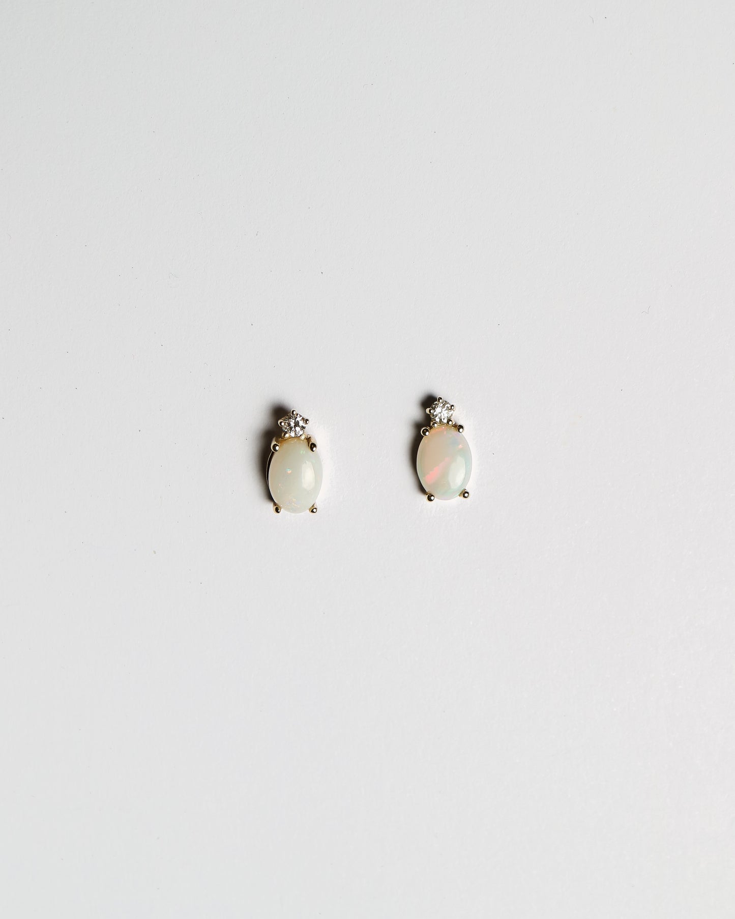 9kt gold Opal and Diamond Crown Studs