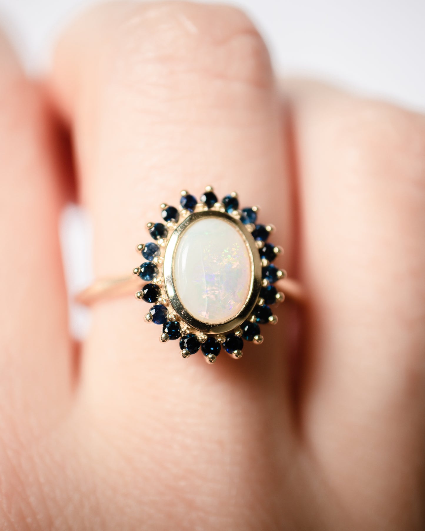 Opal and Sapphire Statement Ring