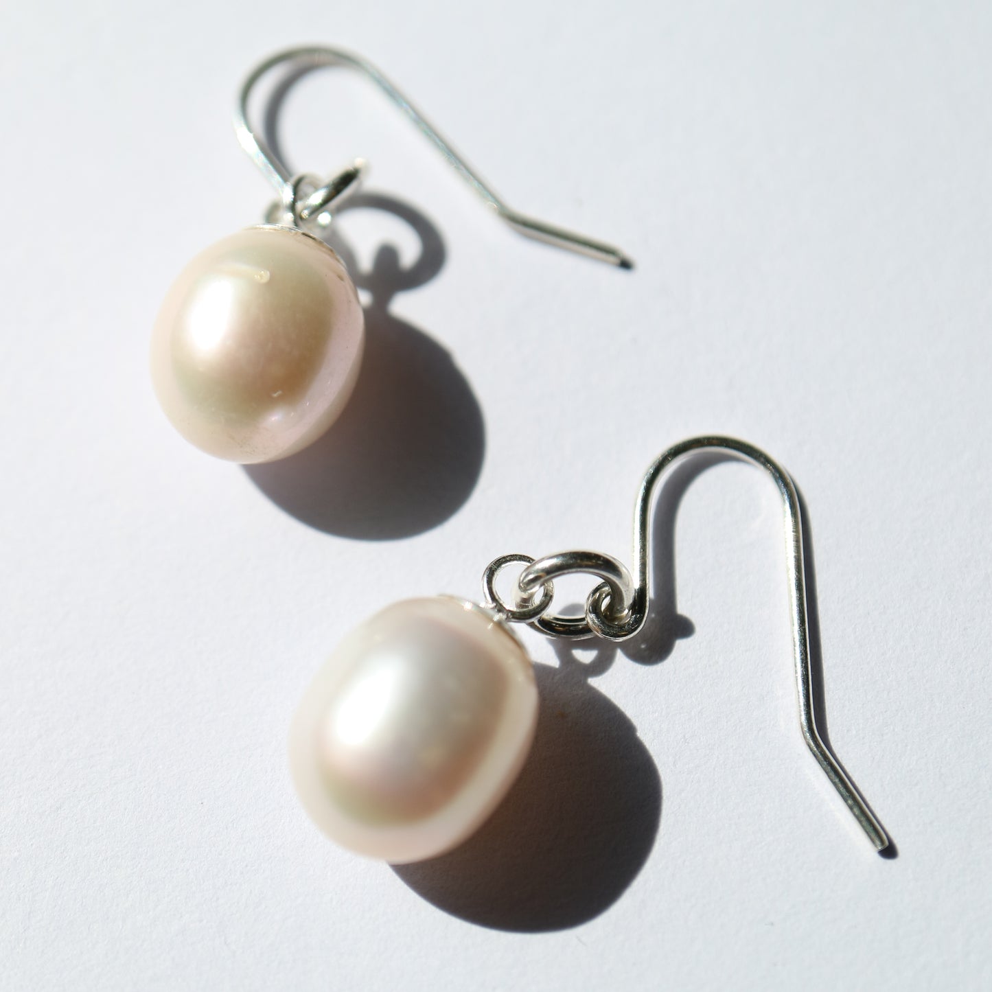 Silver Pearl Drop Earrings