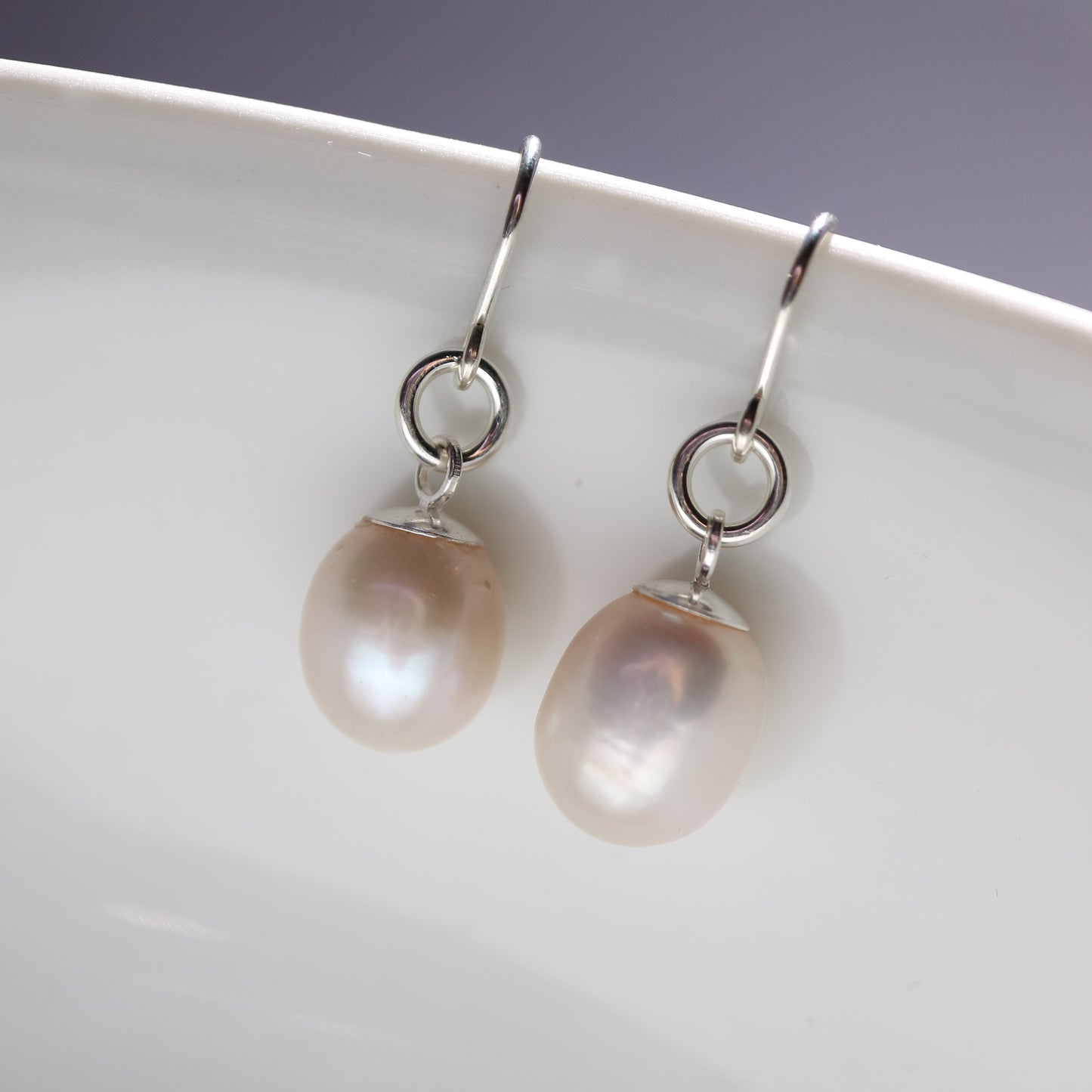Silver Pearl Drop Earrings