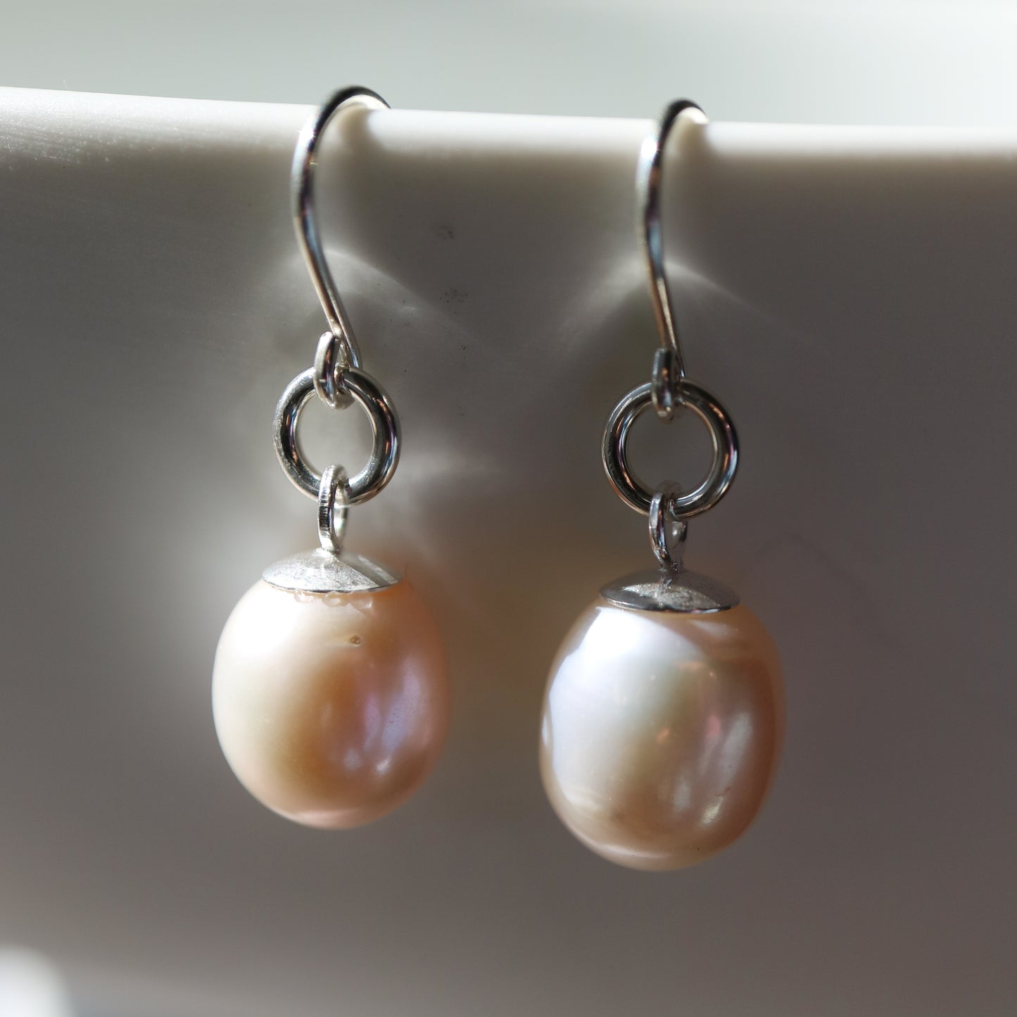 Silver Pearl Drop Earrings