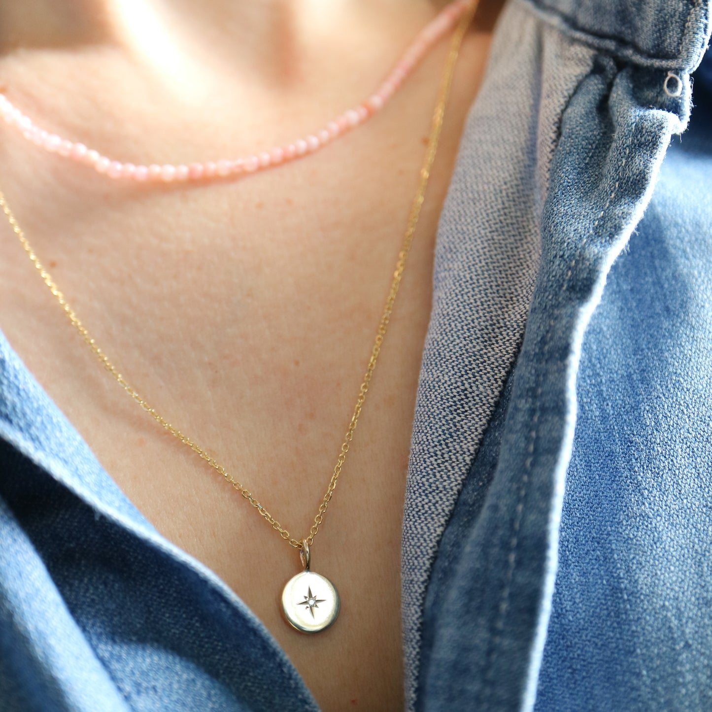 9ct gold Celestial Necklace with diamond