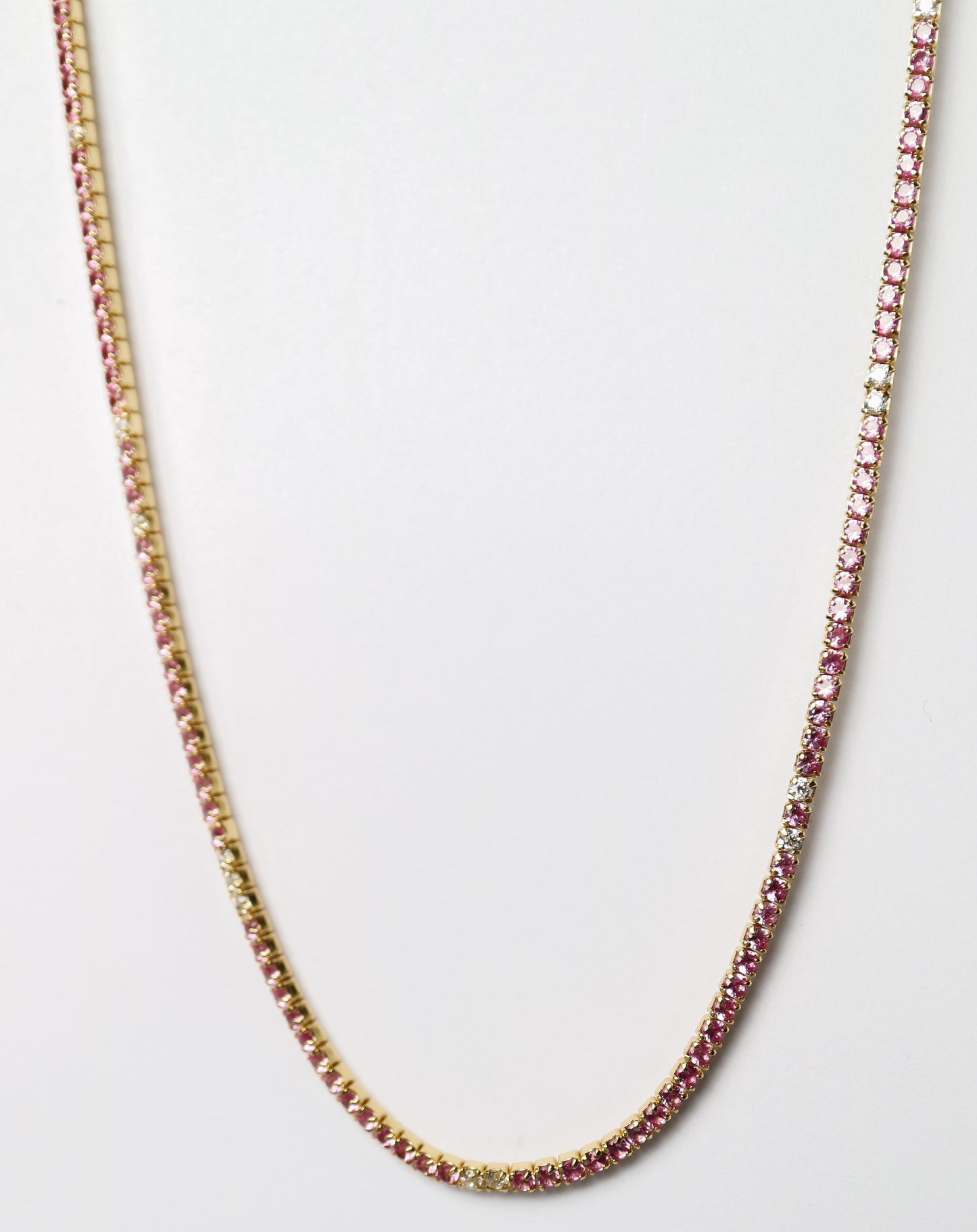 Pink Tennis Necklace