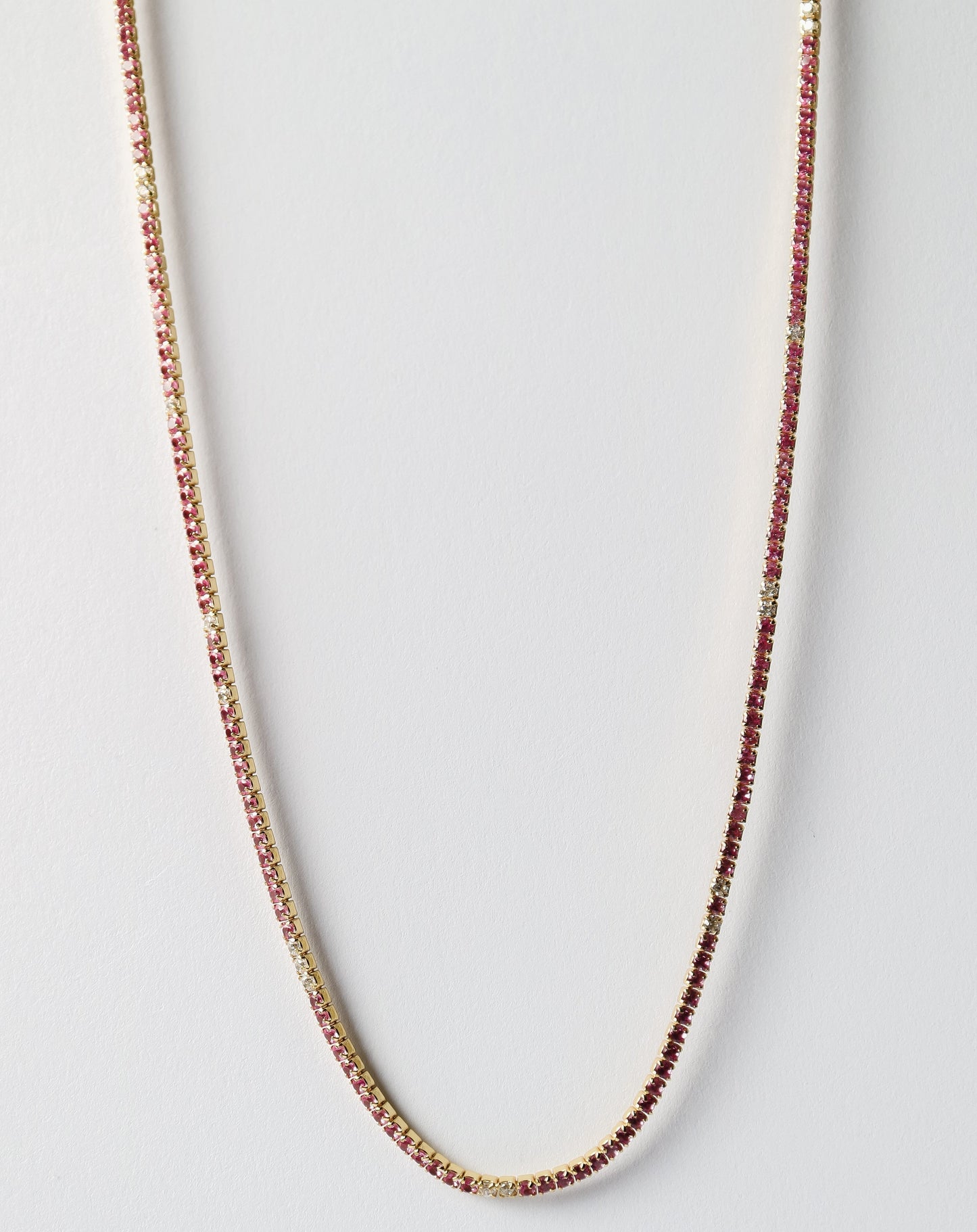 Pink Tennis Necklace