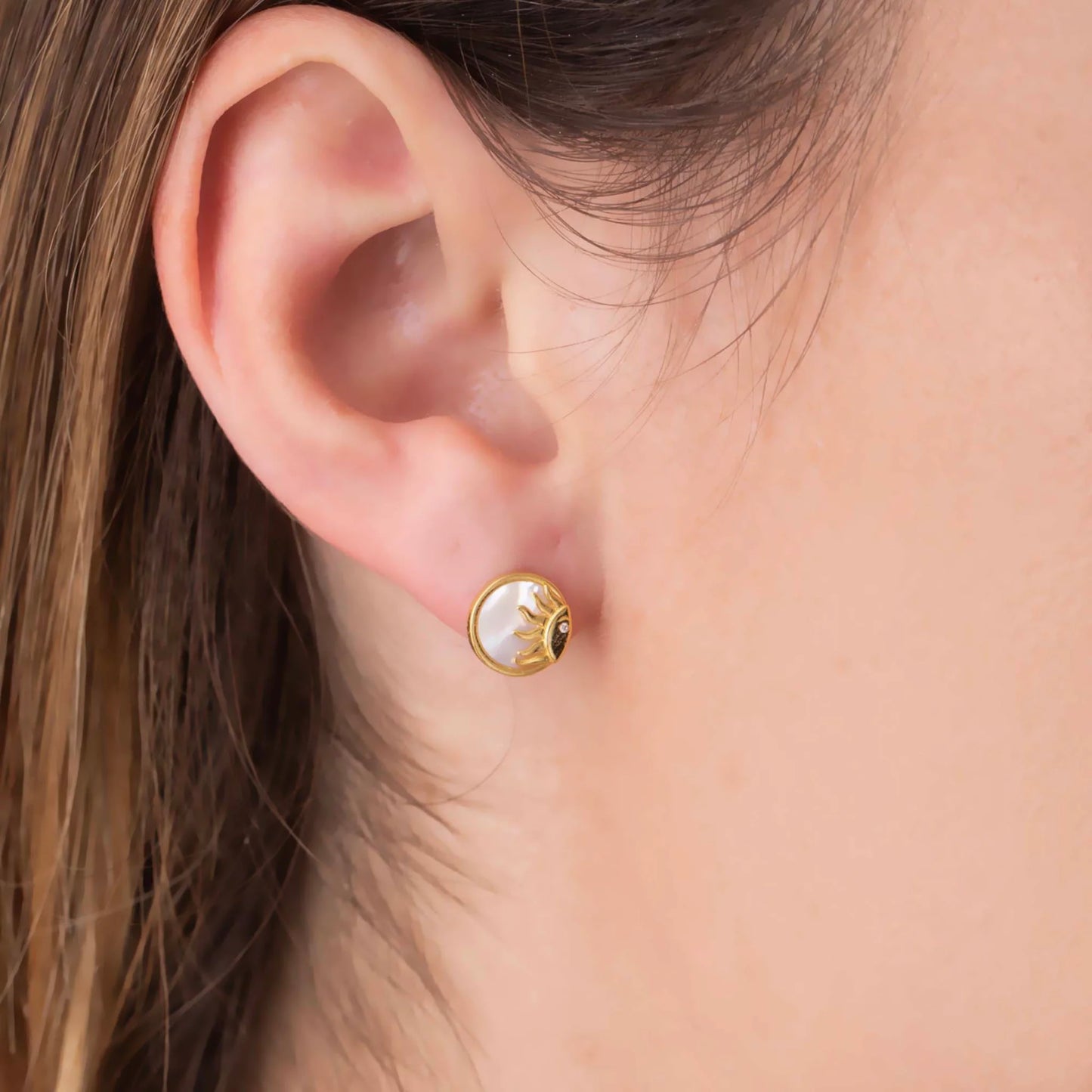Mother of Pearl Sun & Moon Studs