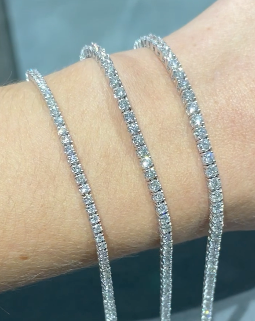 9ct white gold diamond tennis bracelets