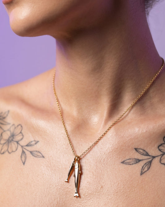 Side by Side Gold Pendant Necklace | Collective & Co