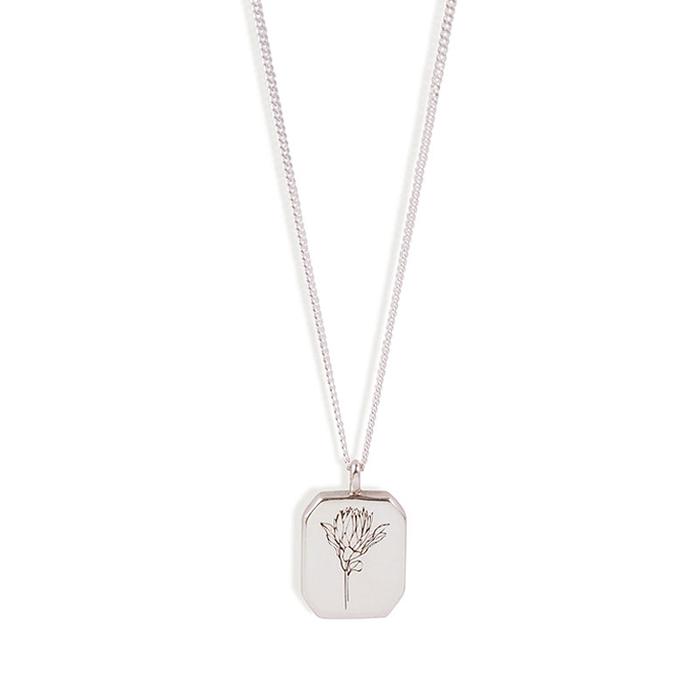 Rectangle Protea Necklace by Meraki Jewellery Design