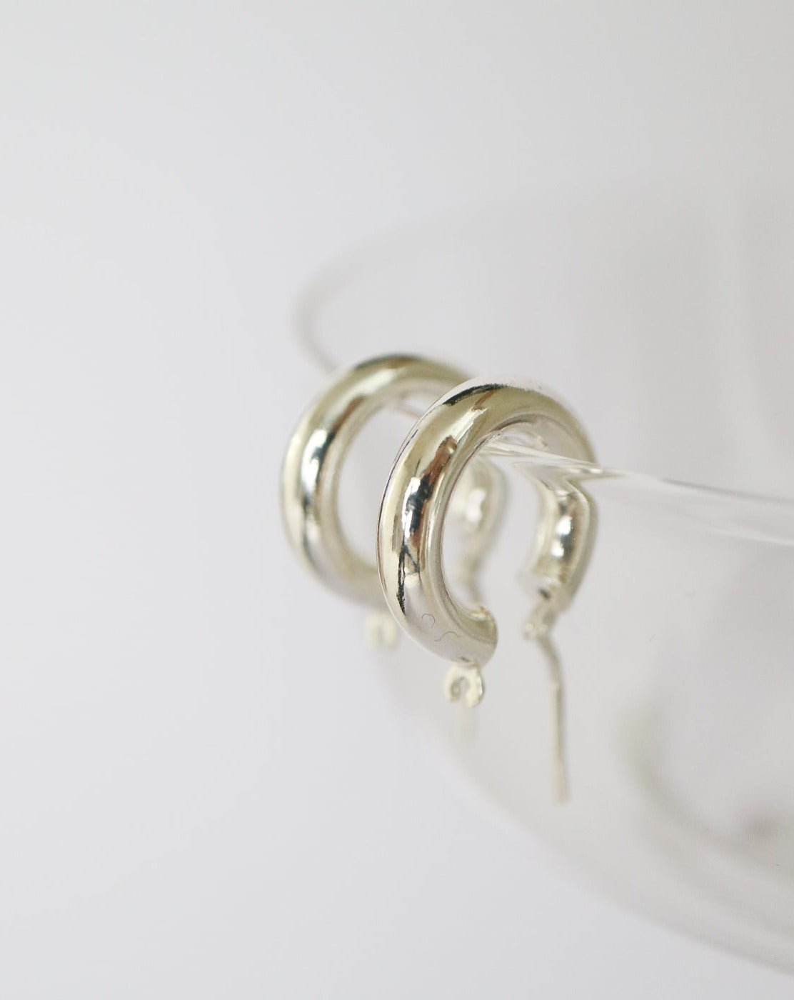 Silver Macaroni Hoop Earrings Collective & Co Jewellery brand