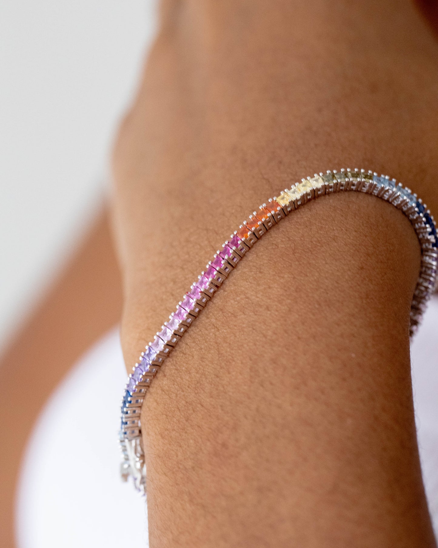 Rainbow Tennis Bracelet silver