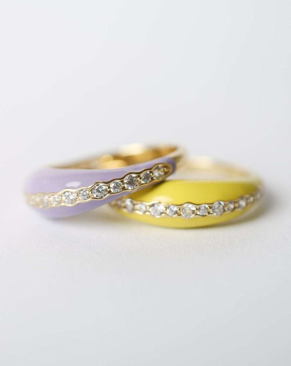Summer enamel rings gold