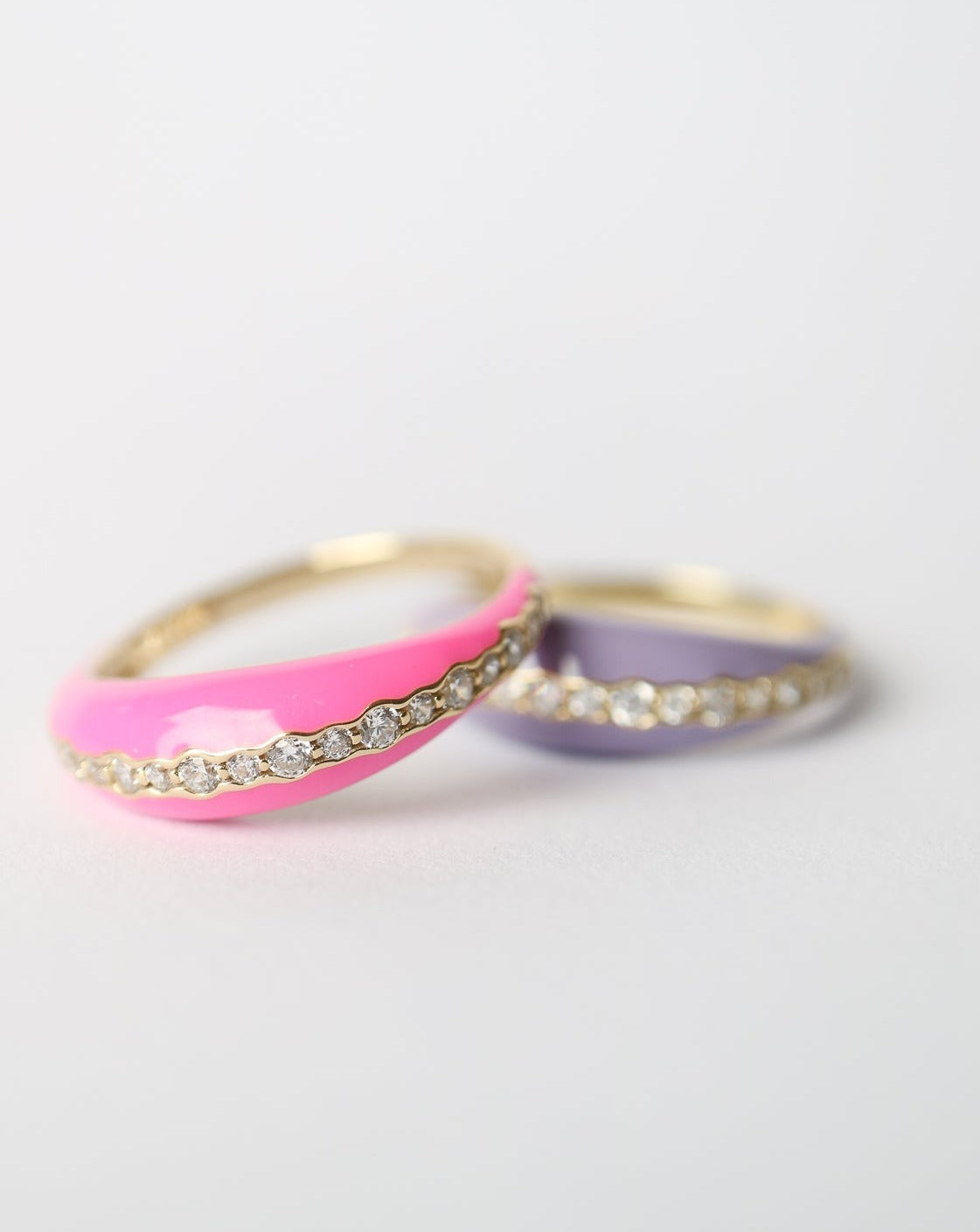 Summer enamel rings gold