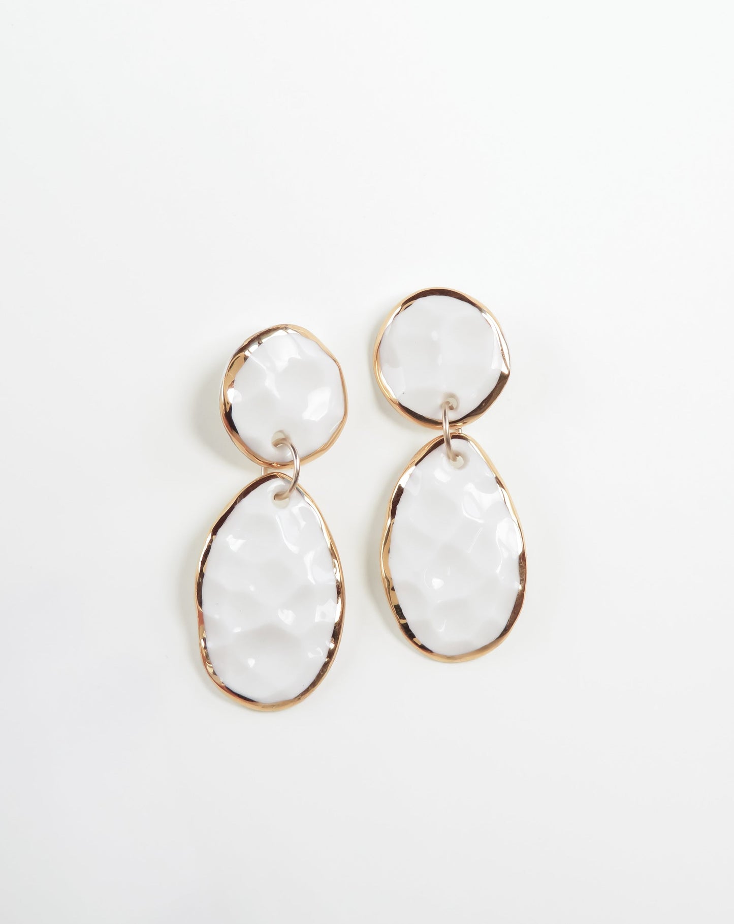 Nina Bosch Porcelain Dangling Teardrop Earrings