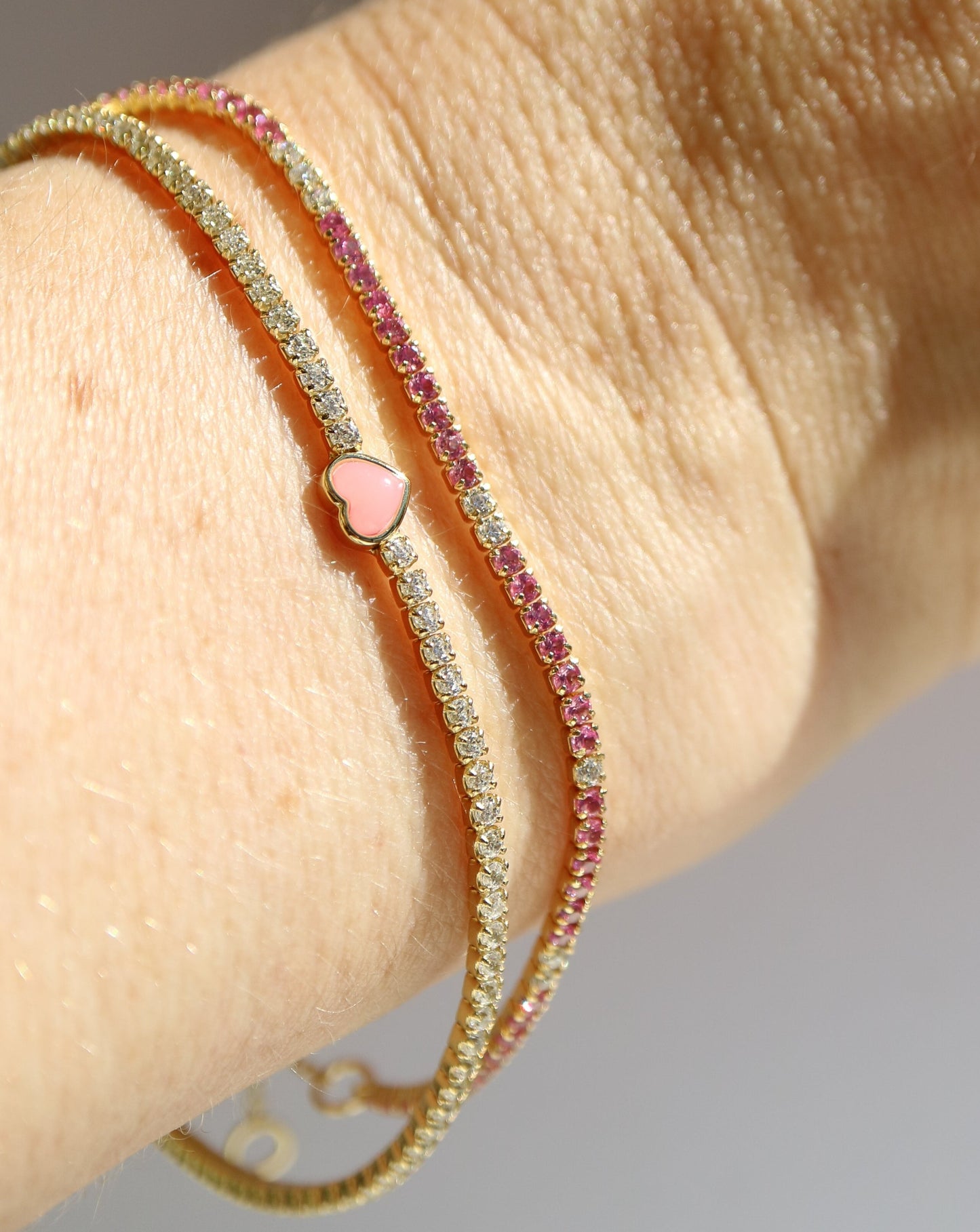Tennis Bracelets on female wrist