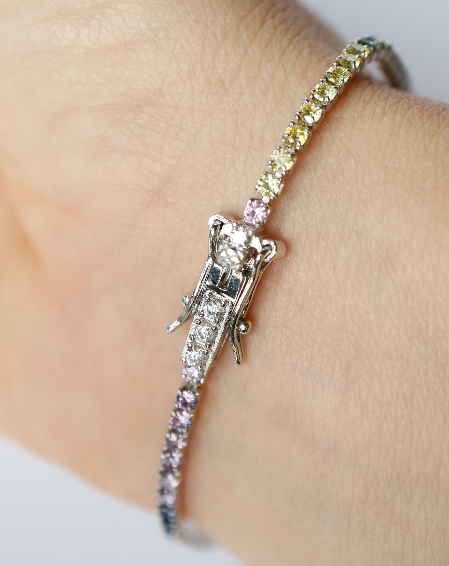 Multicolour Tennis Bracelet in silver