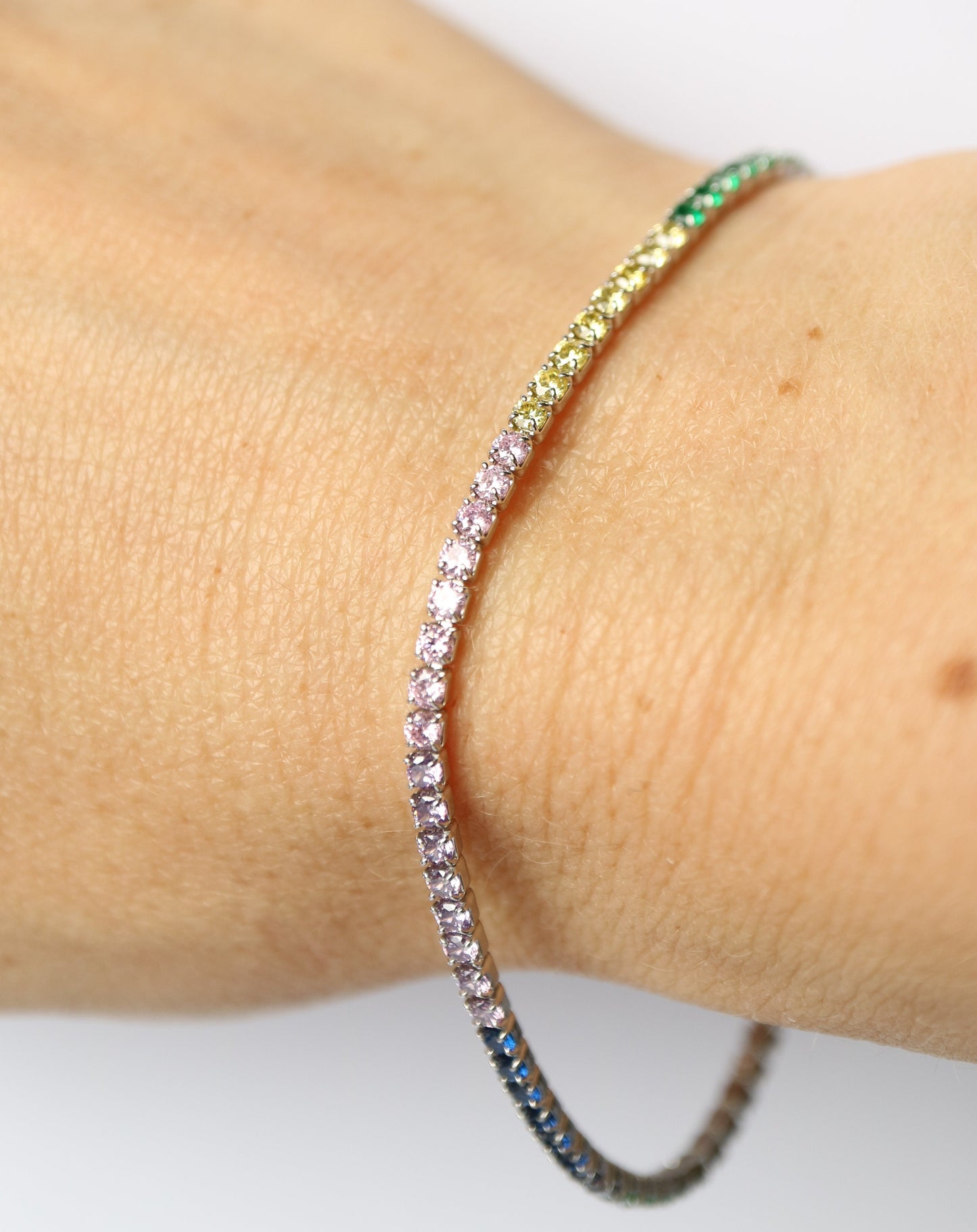Multicolour Tennis Bracelet in silver