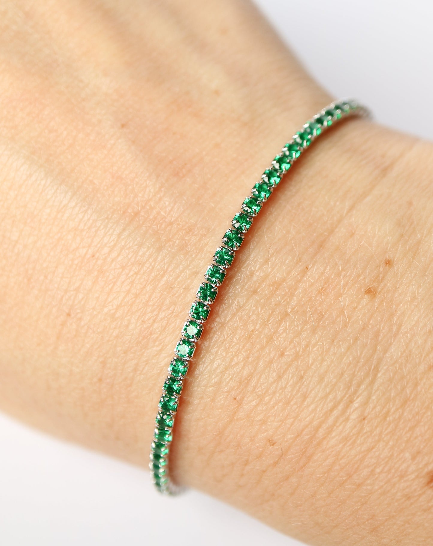 Skinny tennis bracelet