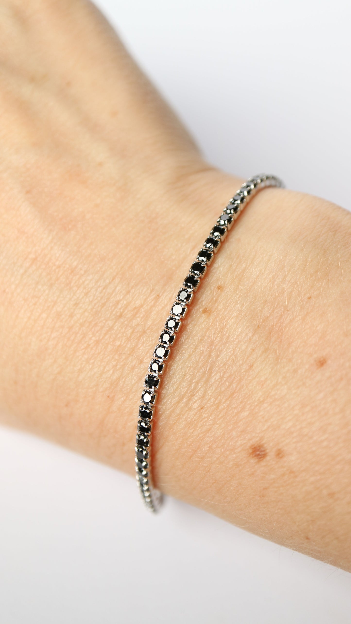 Skinny Tennis Bracelet in sterling silver