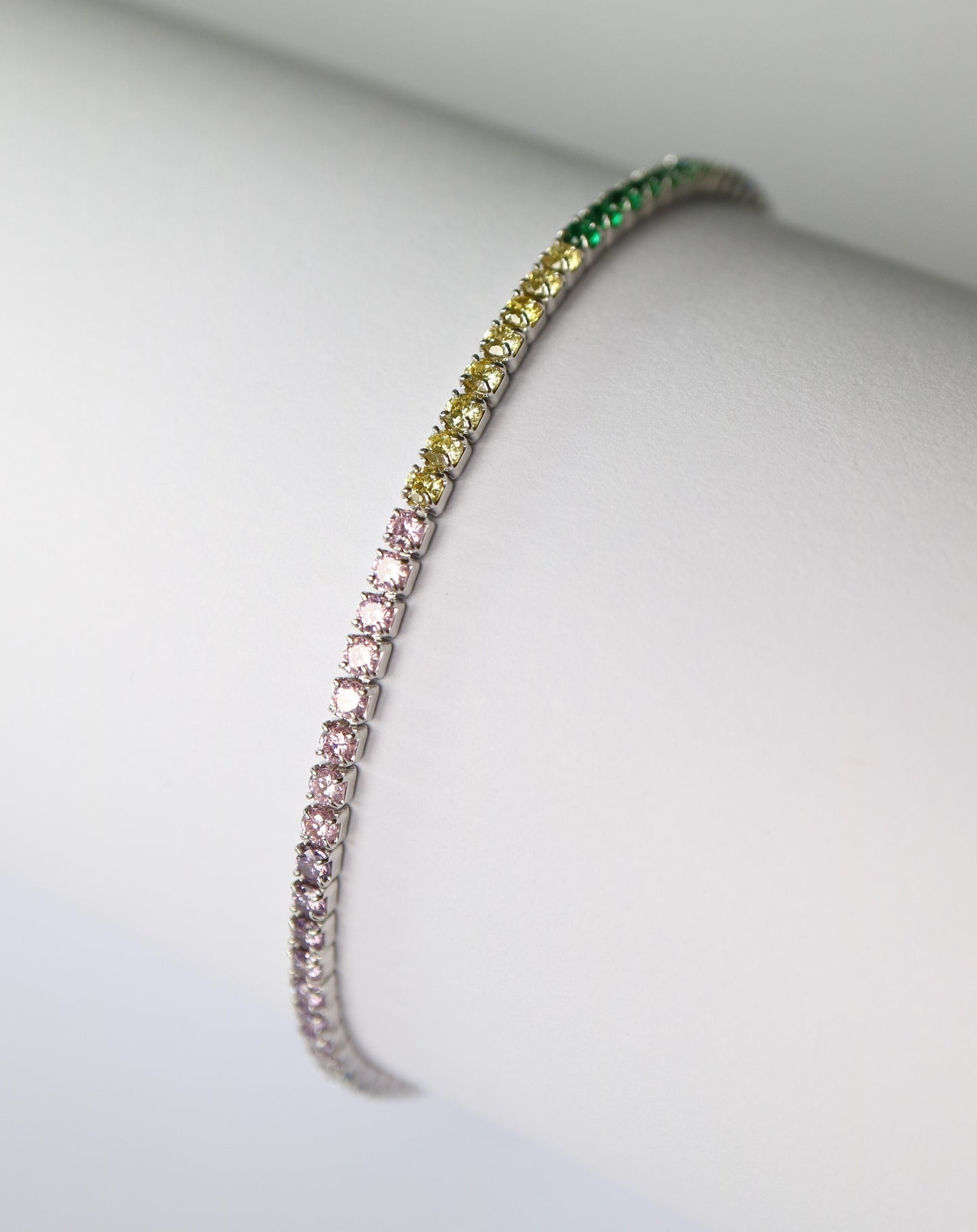Multicolour Tennis Bracelet in silver
