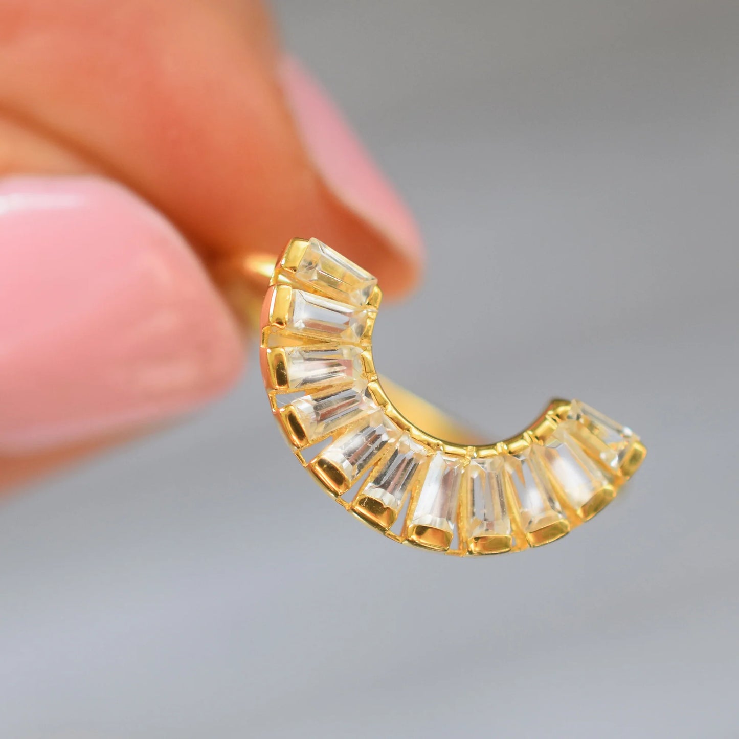 White Topaz Halo Ring by La Kaiser Jewelry